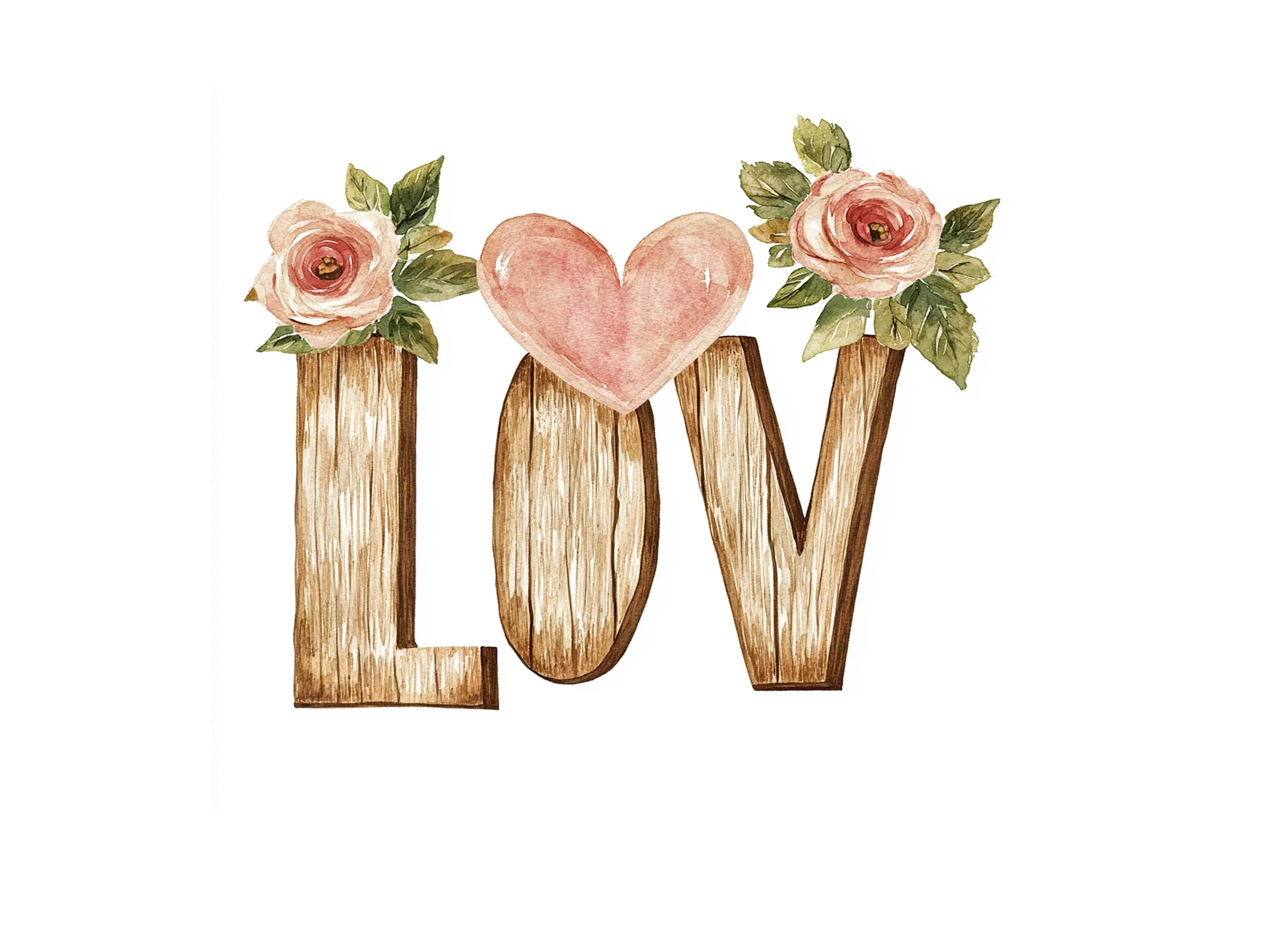 Floral Love Clipart Bundle