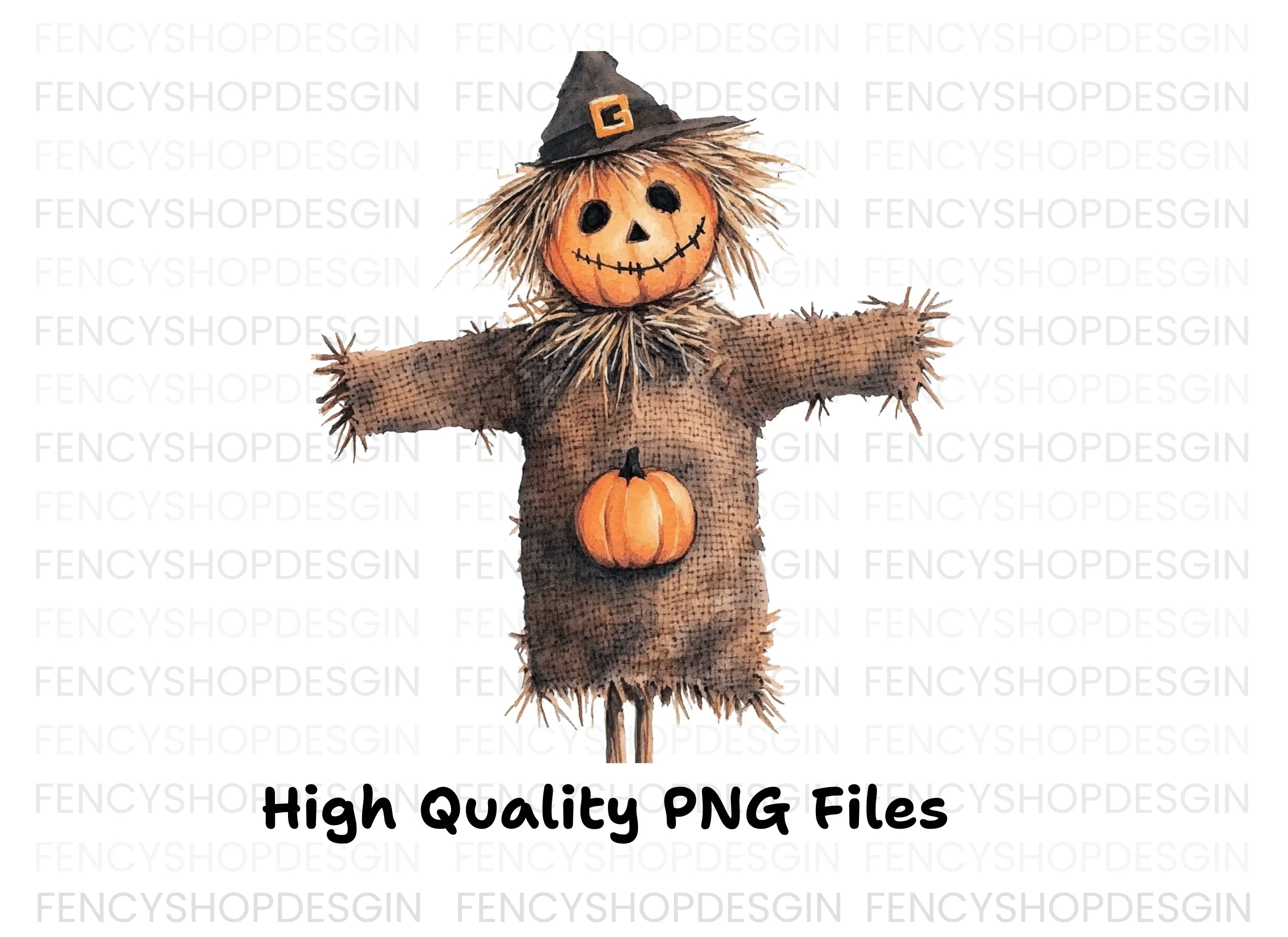 Cute Pumpkin Scarecrow Clipart Bundle