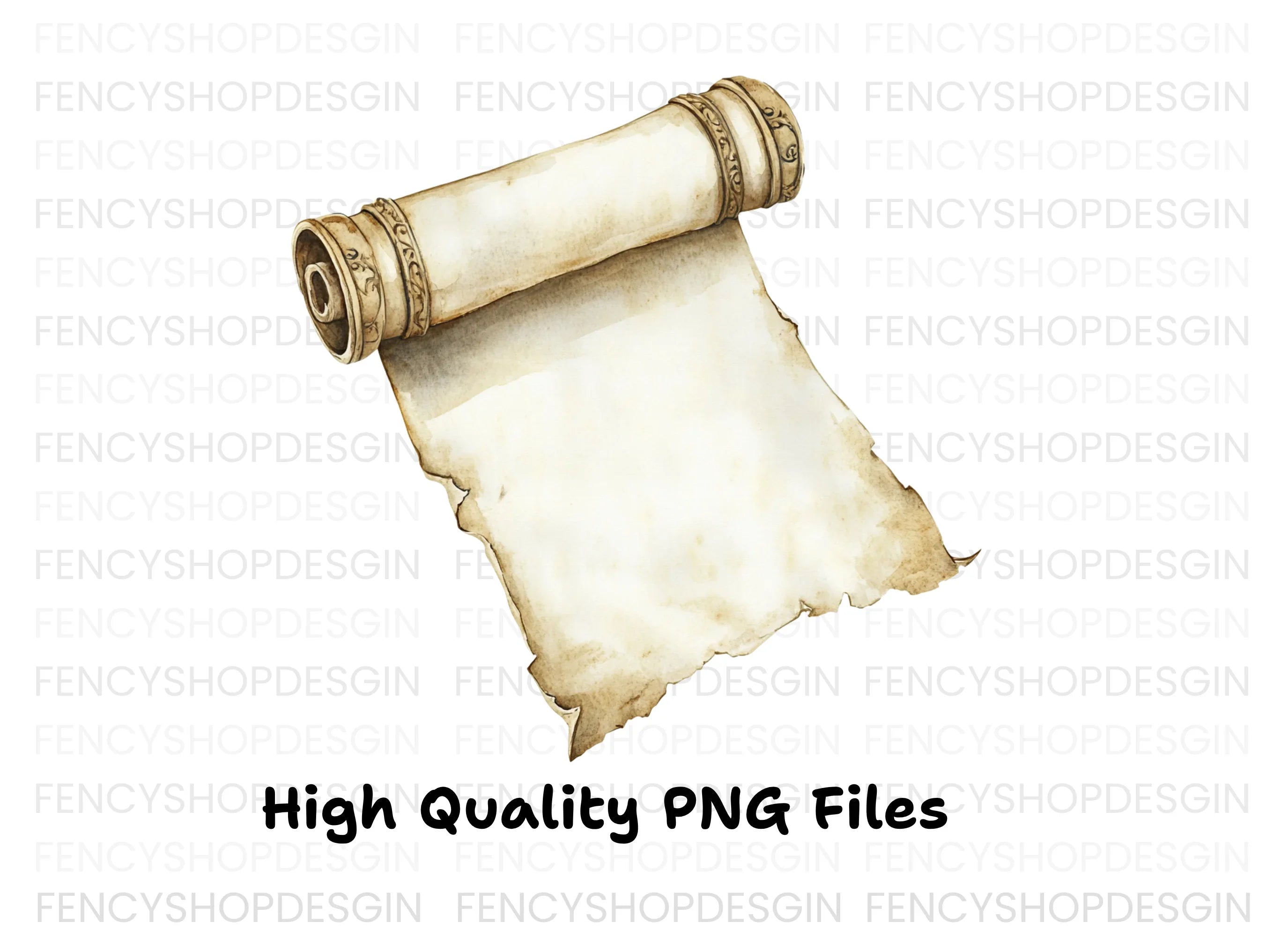 Elegant Rolled Parchment Clipart Bundle