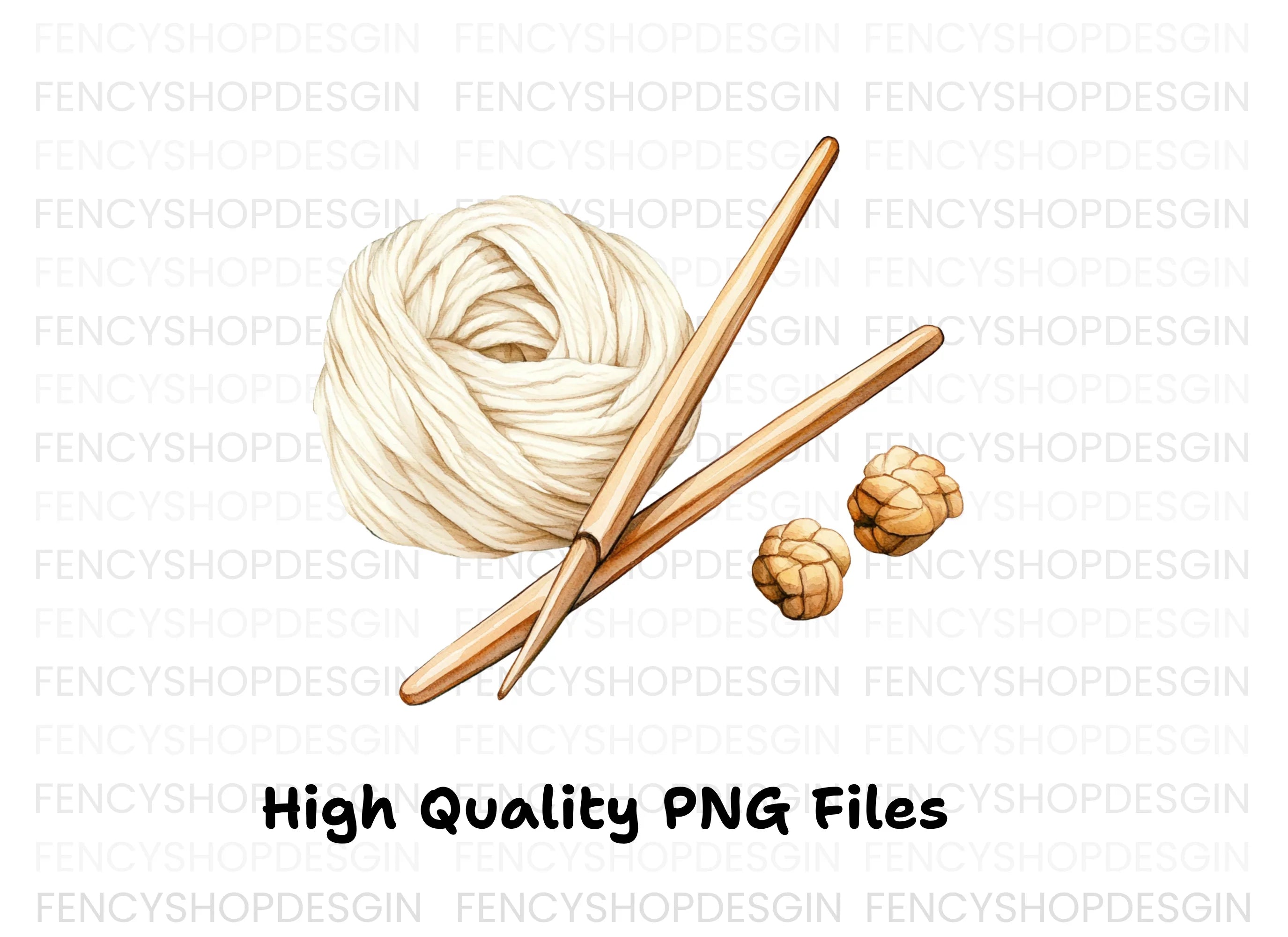 Knitting Yarn Clipart Bundle