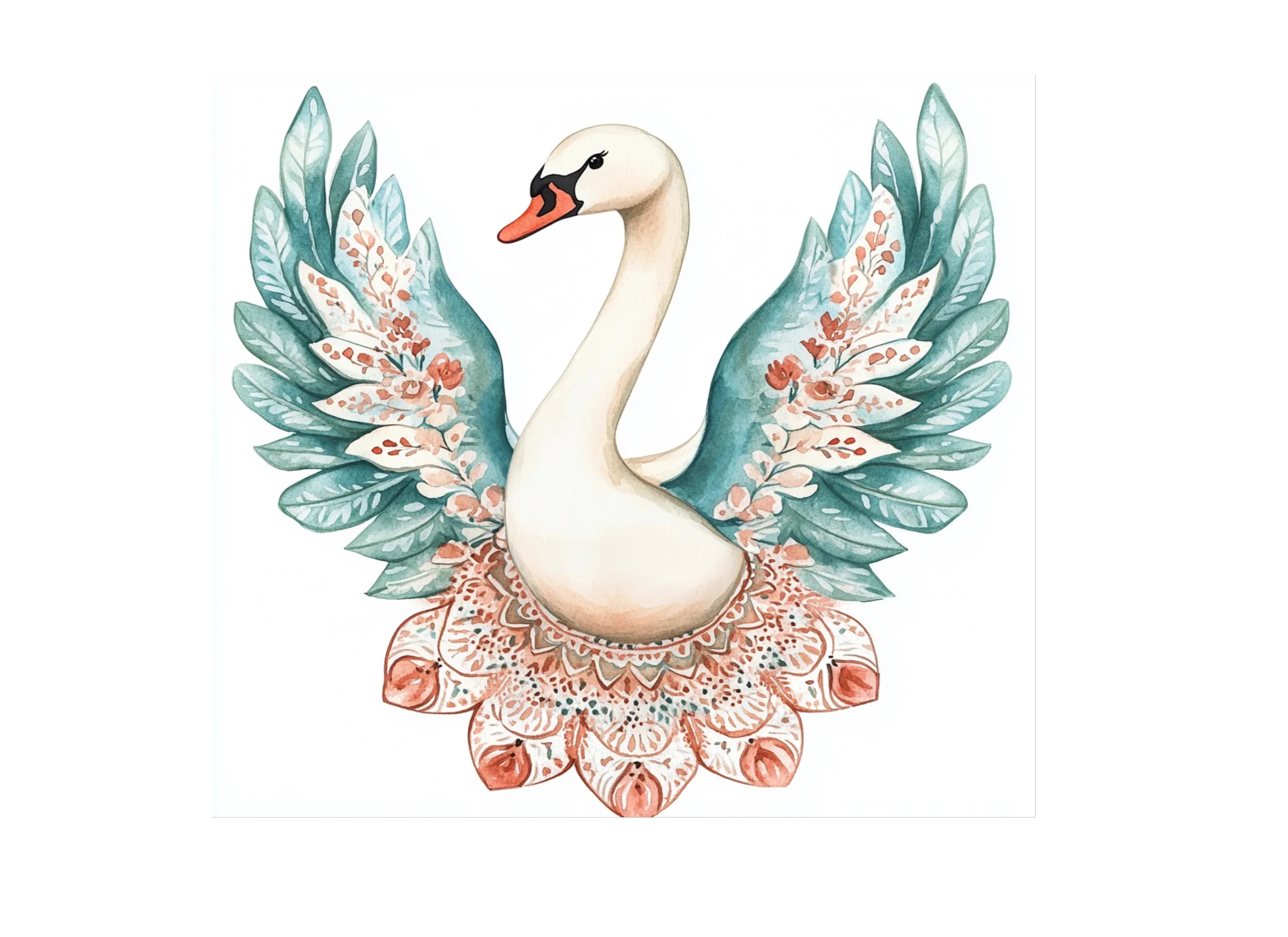 Elegant Swan Mandala Clipart Bundle