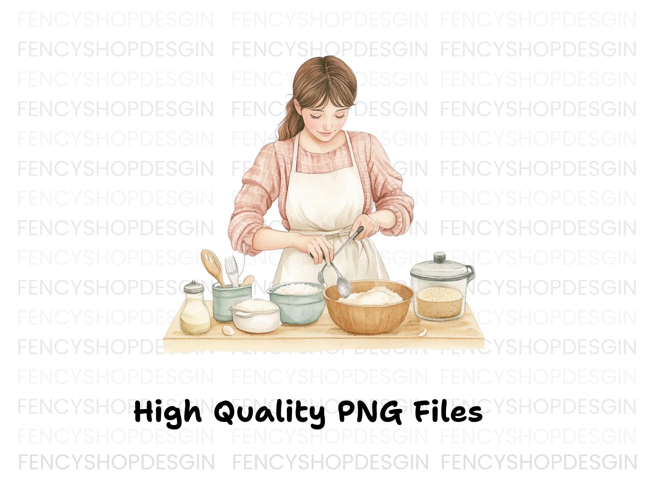 Home Baker Illustration Clipart Bundle