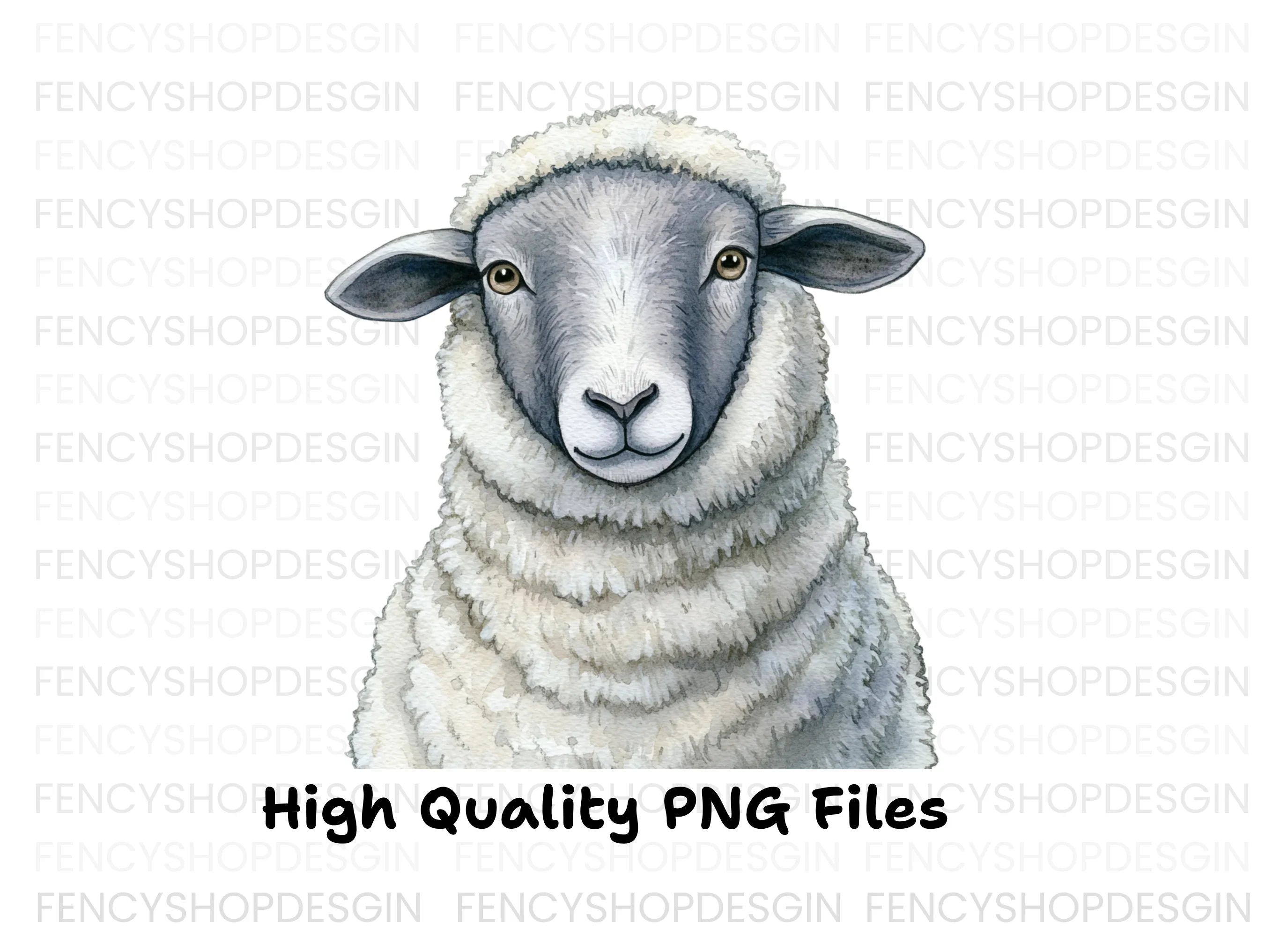 Grey Faced Sheep Clipart Bundle