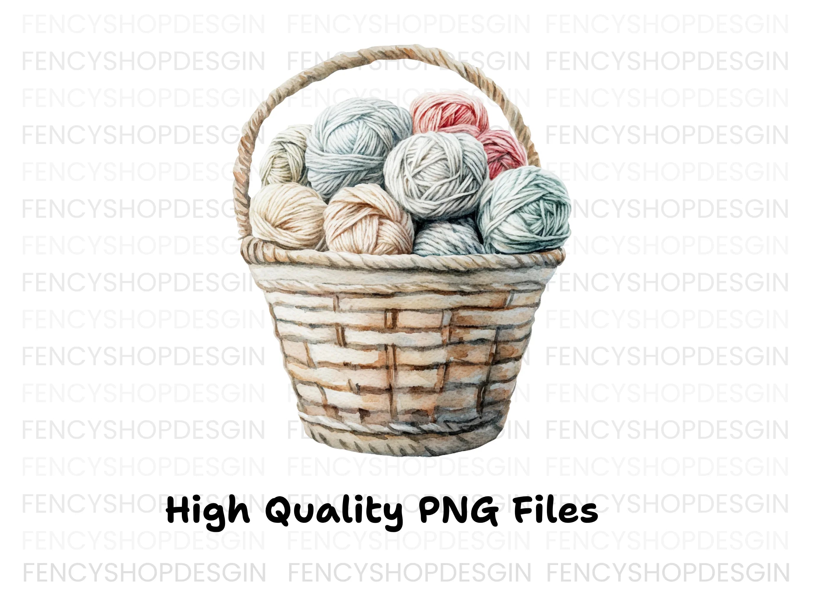 Yarn Baskets Clipart Bundle