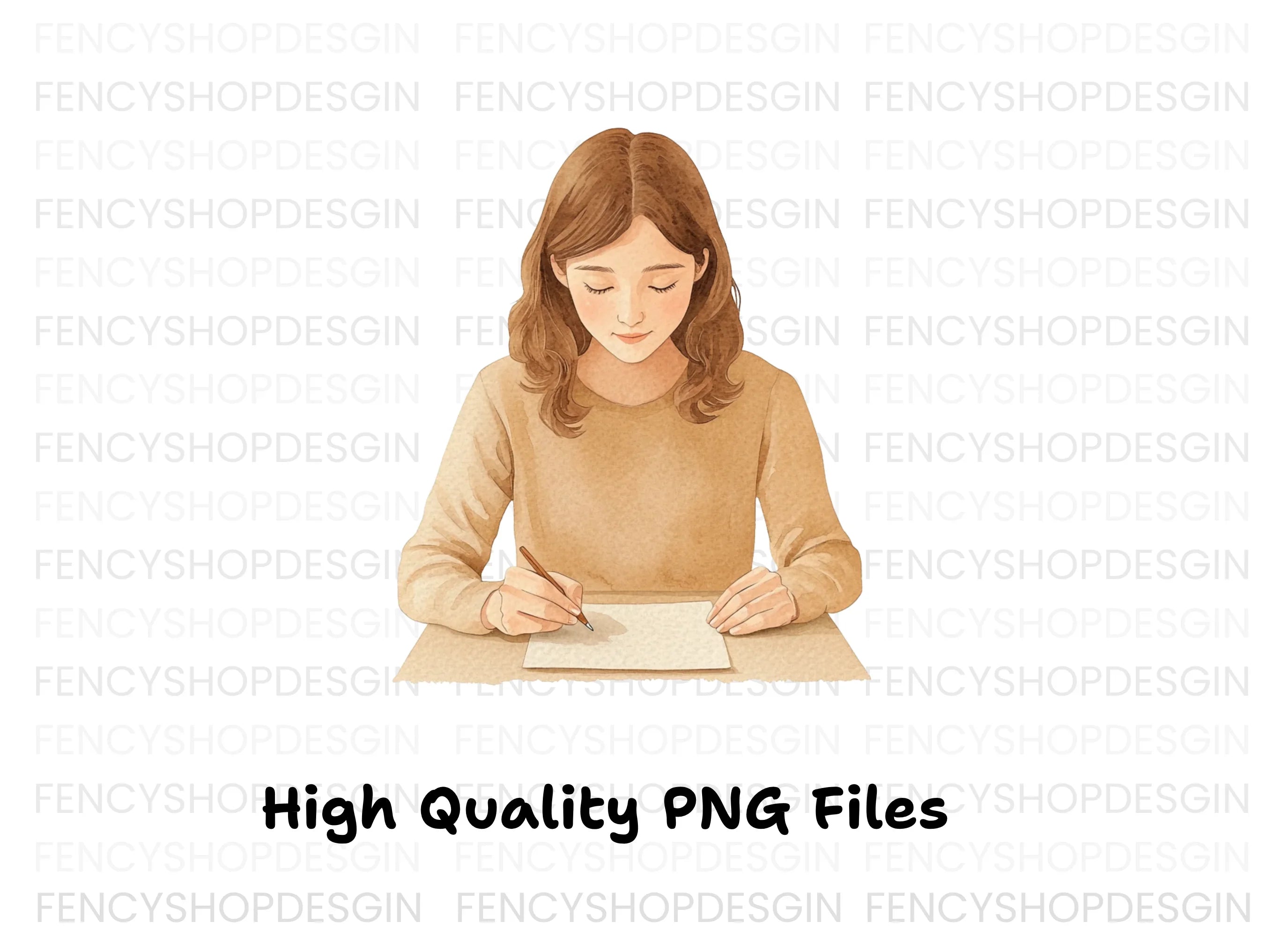 Creative Woman Writing Clipart Bundle