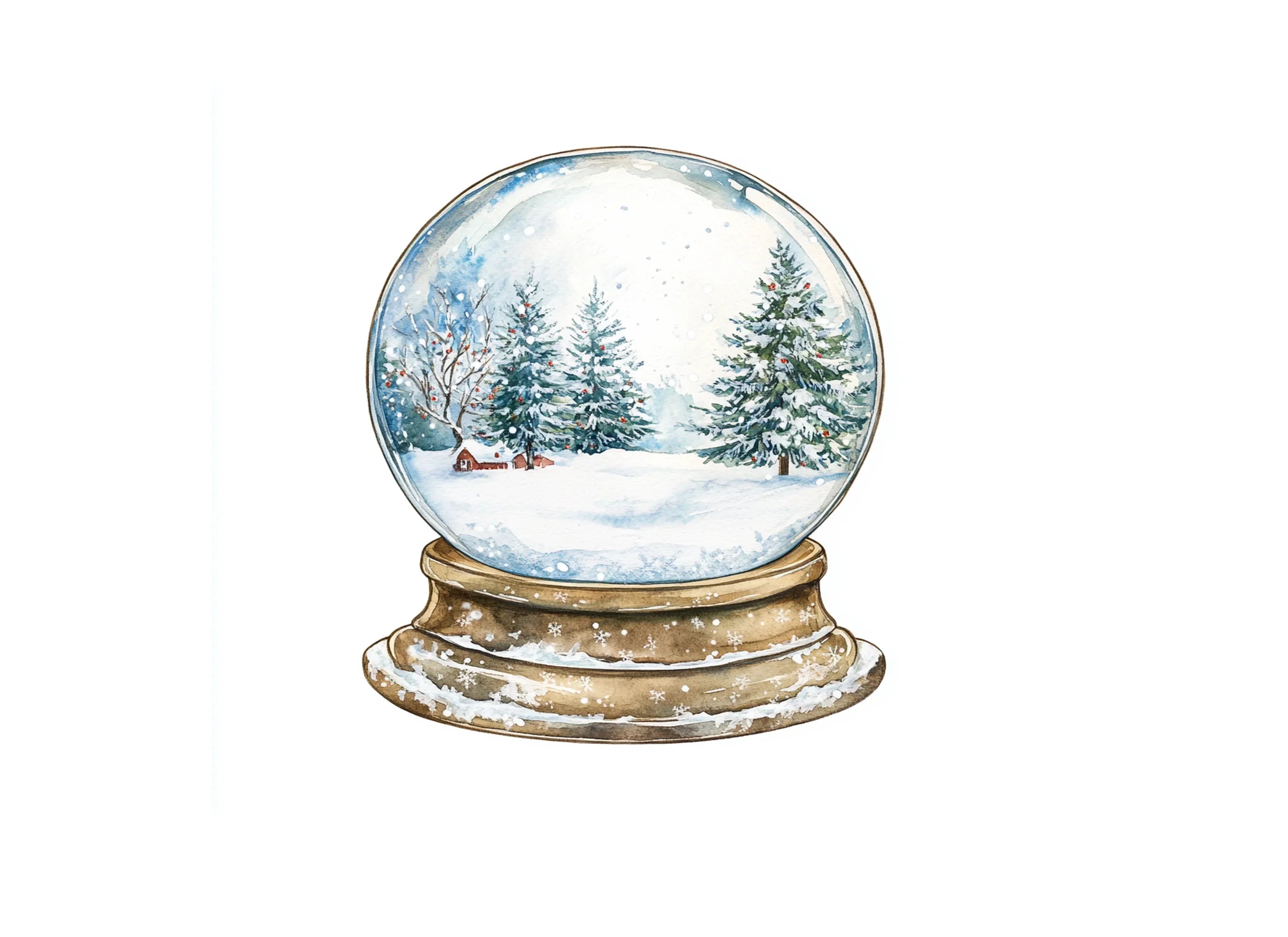 Winter Snow Globe Clipart Bundle