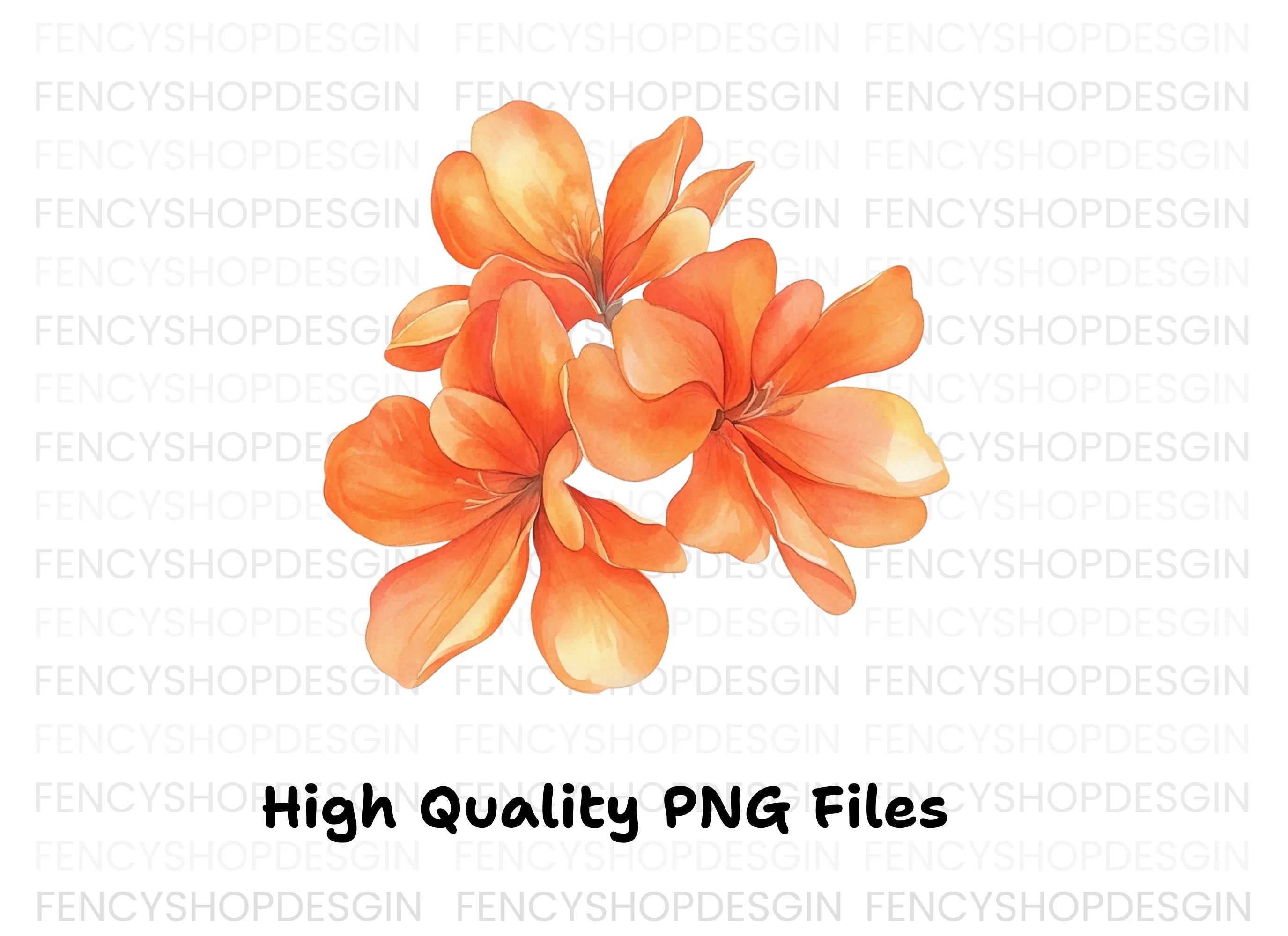Orange Flower Clusters Clipart Bundle
