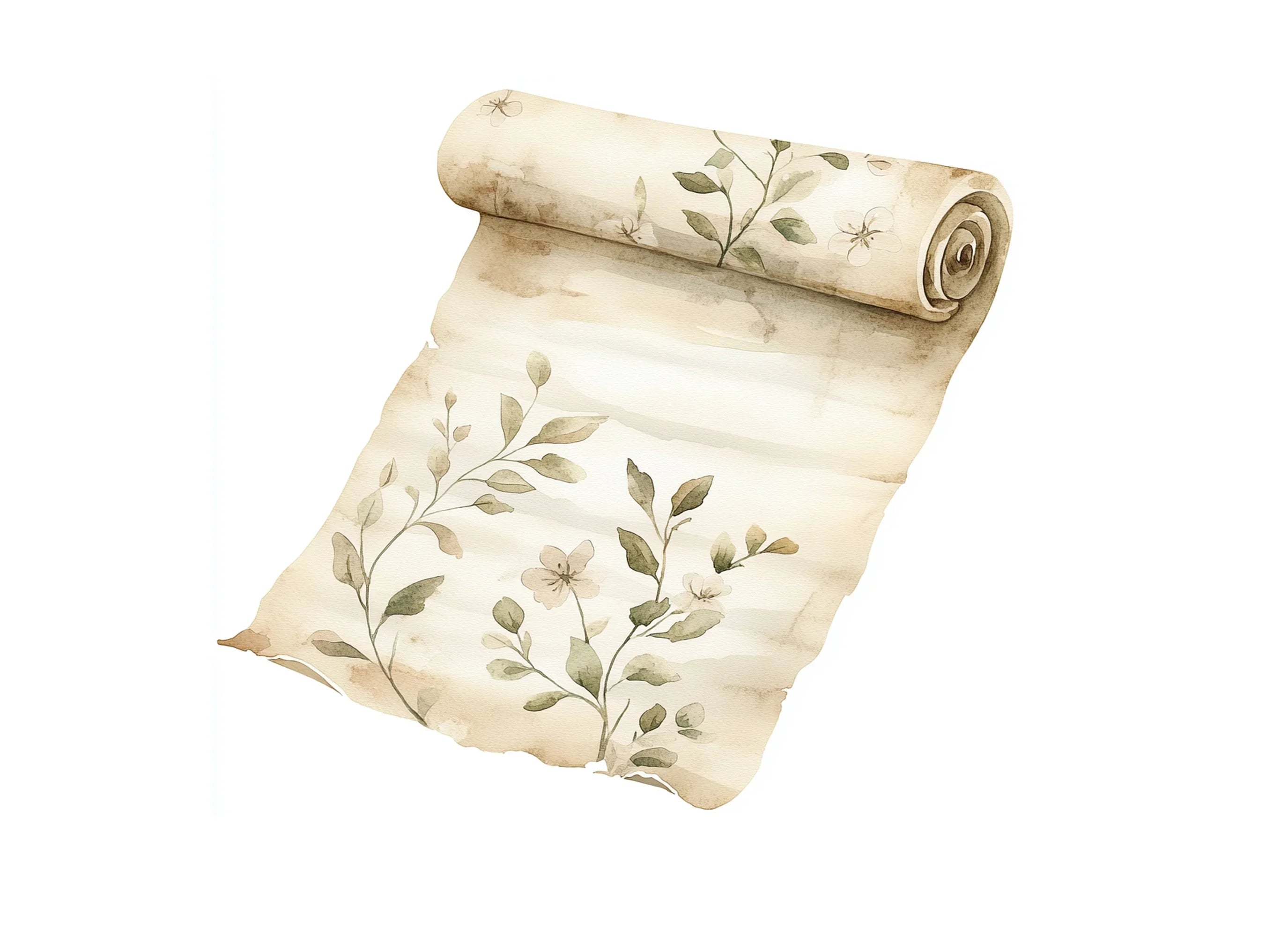 Vintage Floral Scroll Clipart Bundle