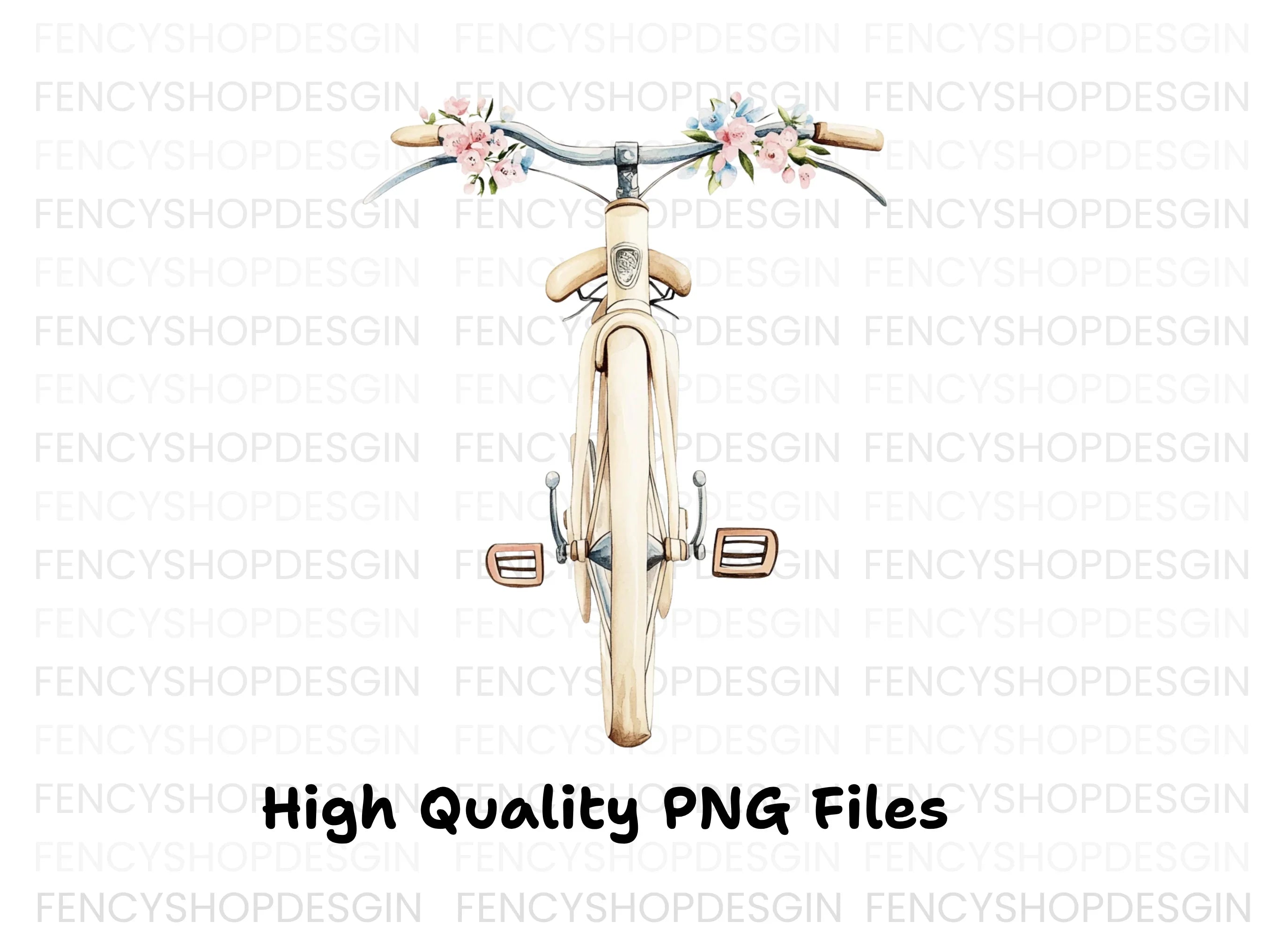 Vintage Bicycle with Flowers Clipart Bundle