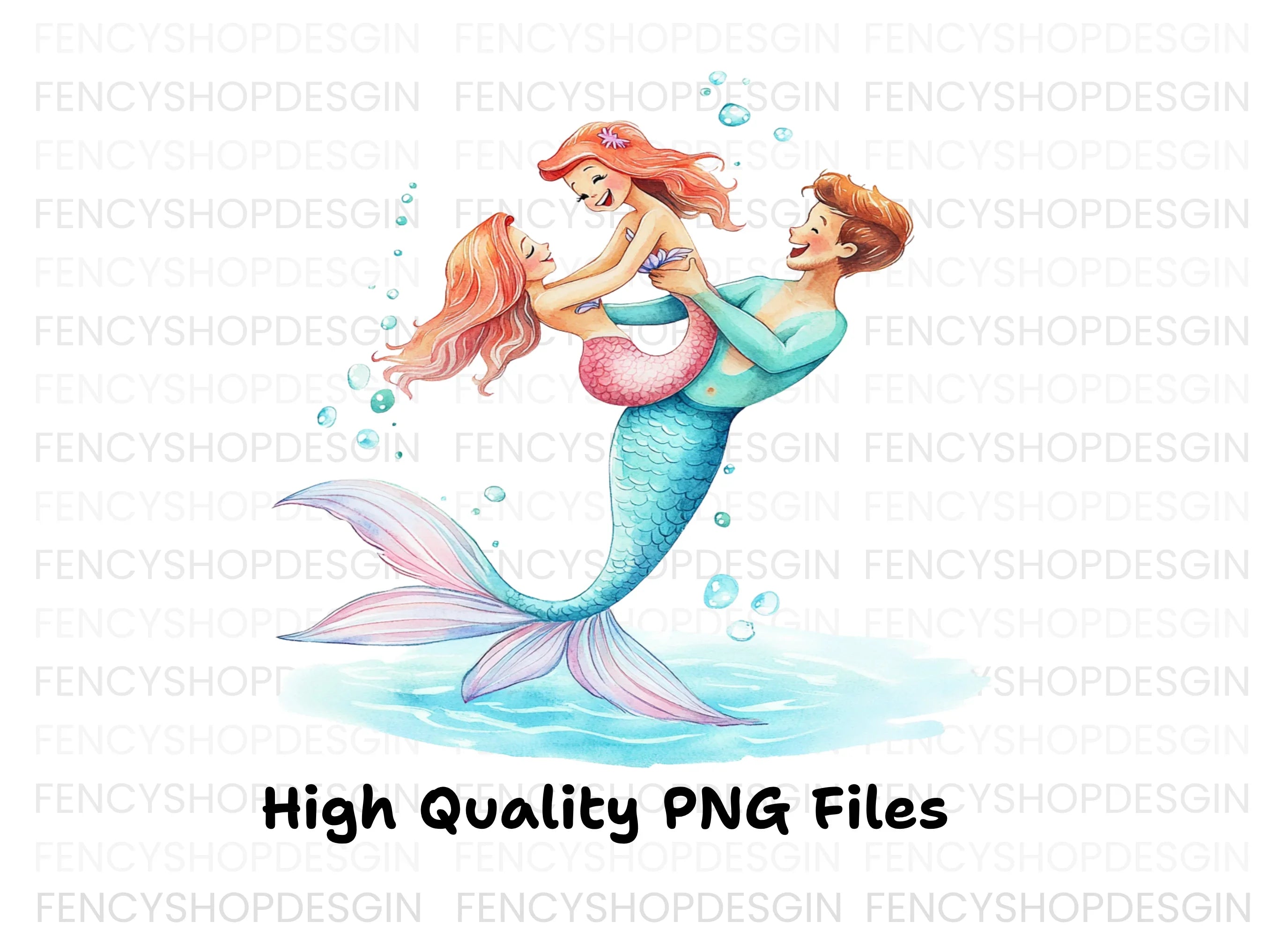 Mermaid Family Fun Clipart Bundle