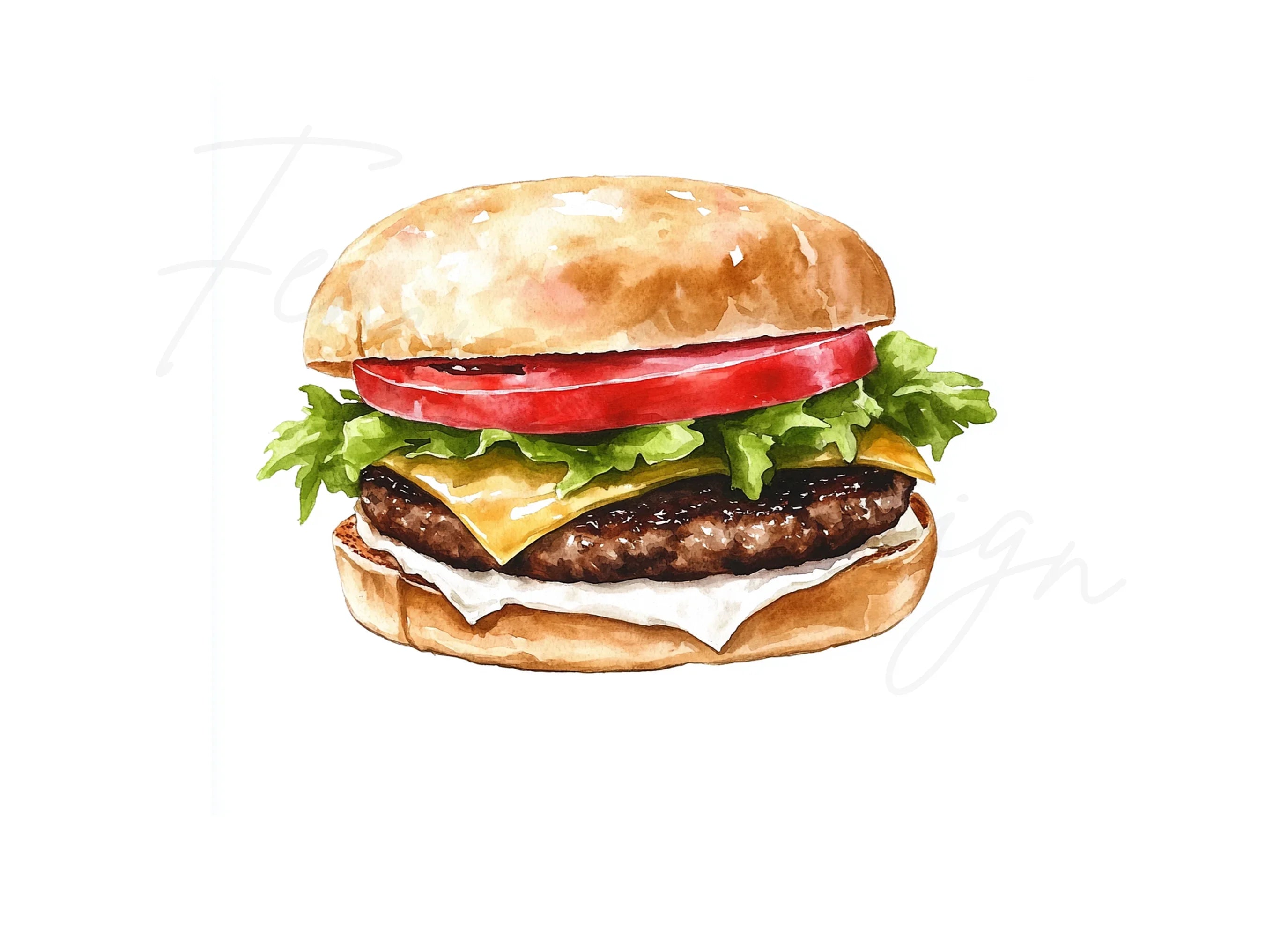 Delicious Burger Clipart Bundle