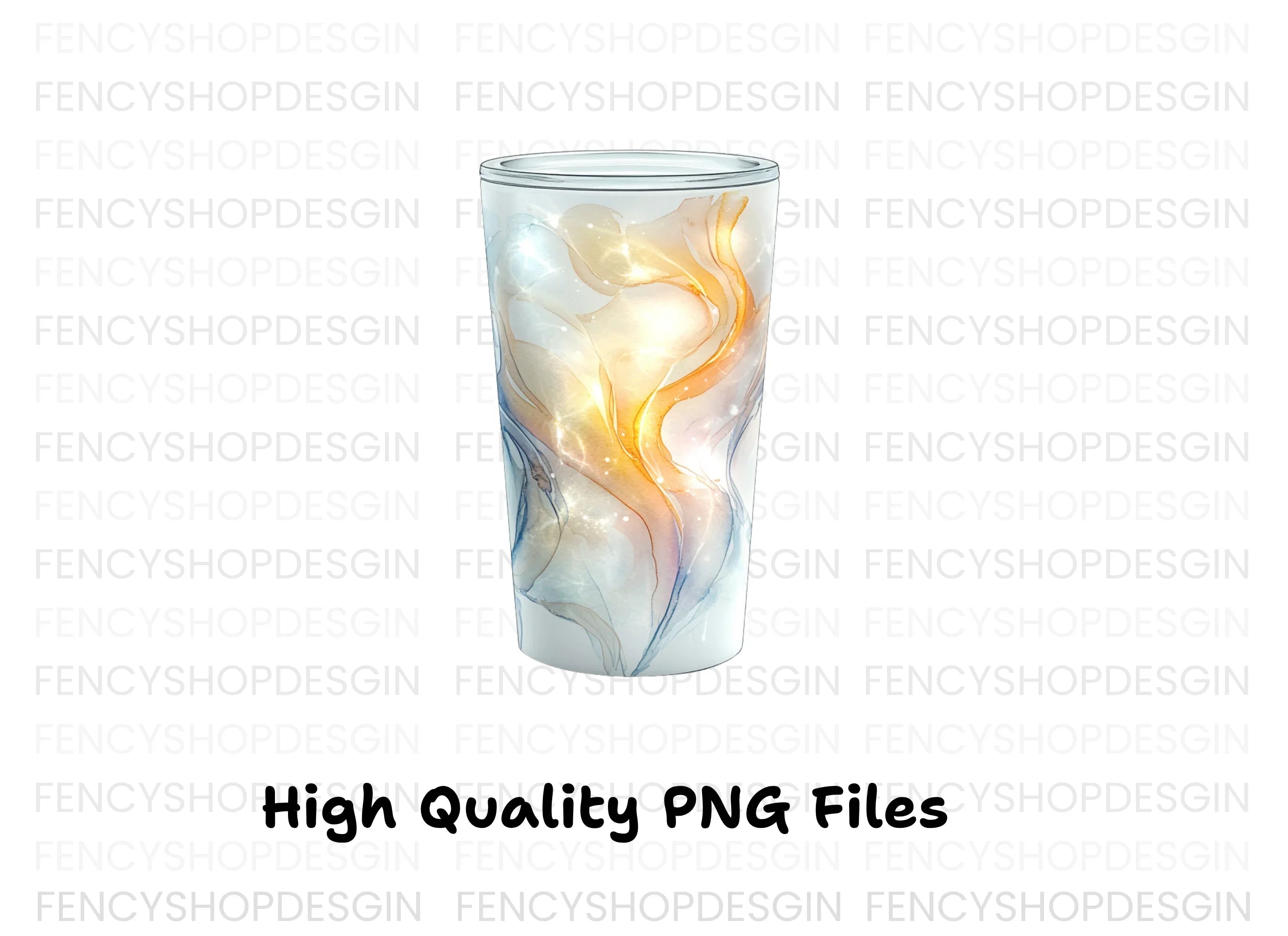 Golden Swirl Tumbler with Sparkles Clipart Bundle