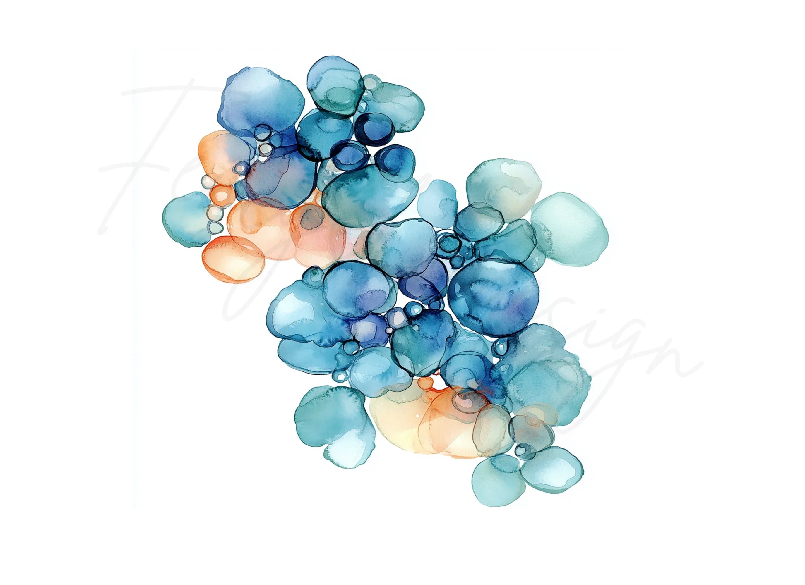 Colorful Alcohol Ink Splash Designs Clipart Bundle