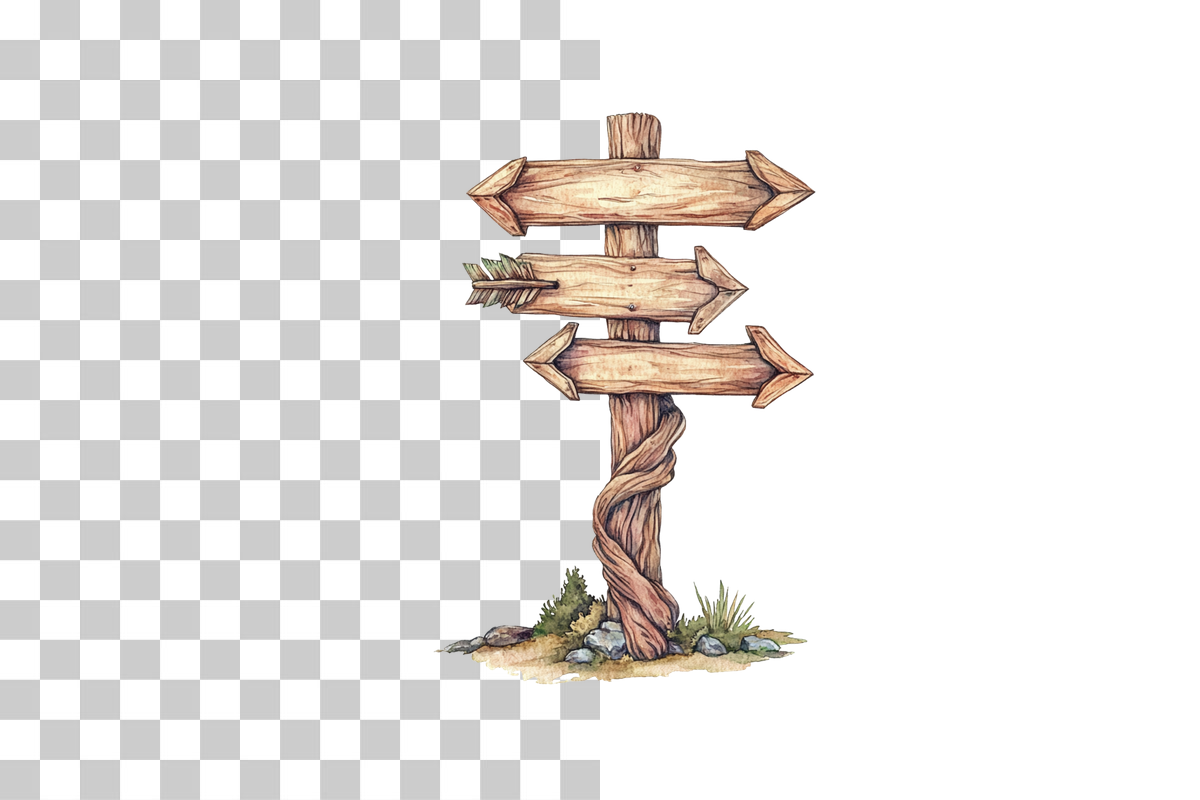 Imaginary Direction Signpost Clipart Bundle