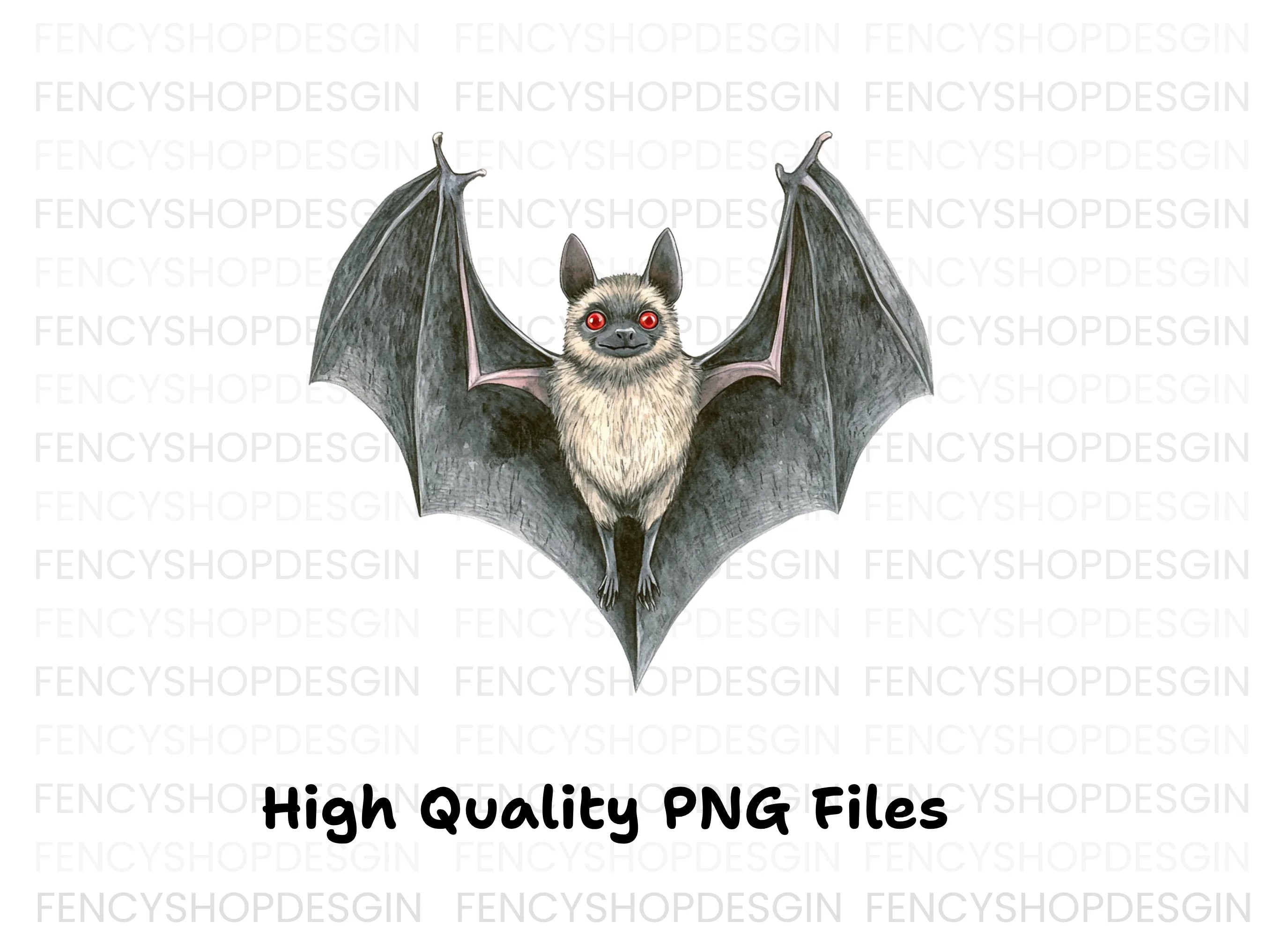 Spooky Bat with Red Eyes Clipart Bundle