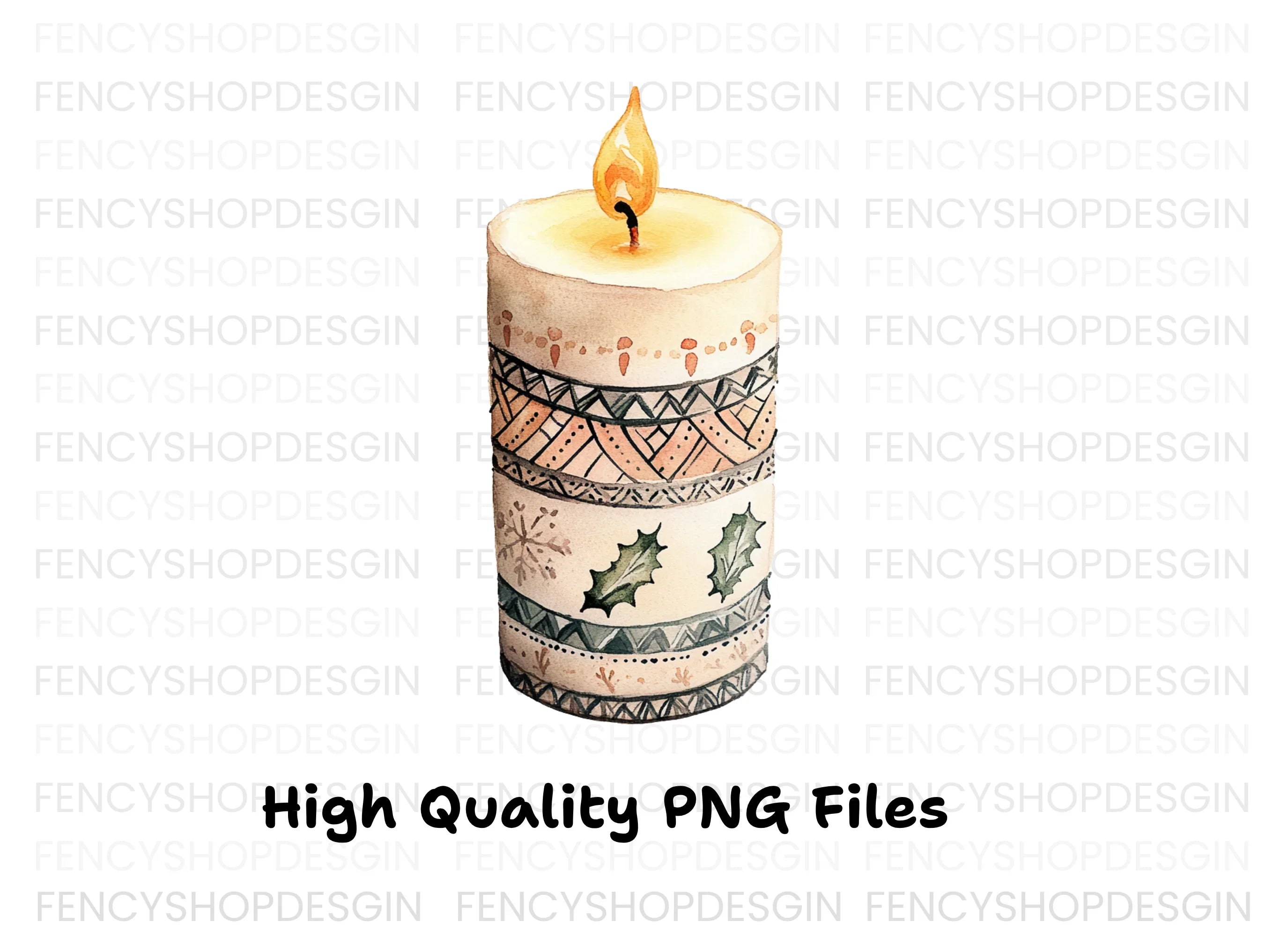 Christmas Candles Clipart Bundle