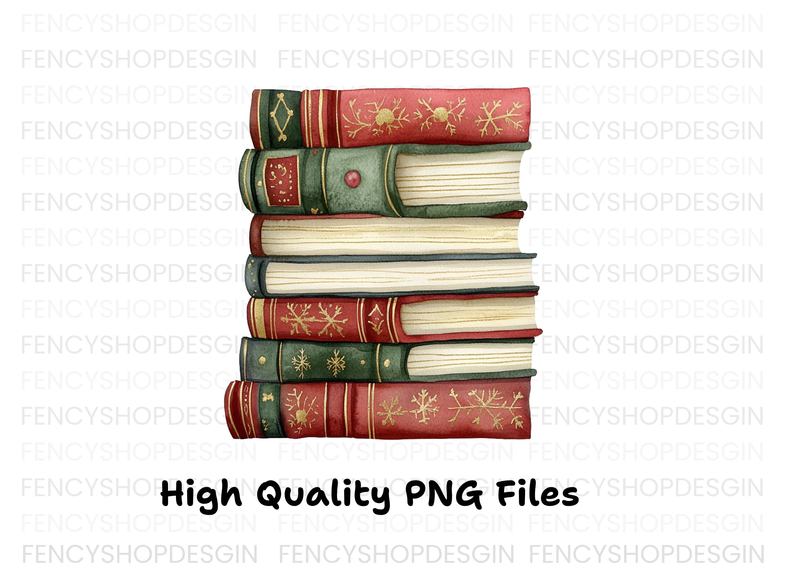Stack of Christmas Books Clipart Bundle