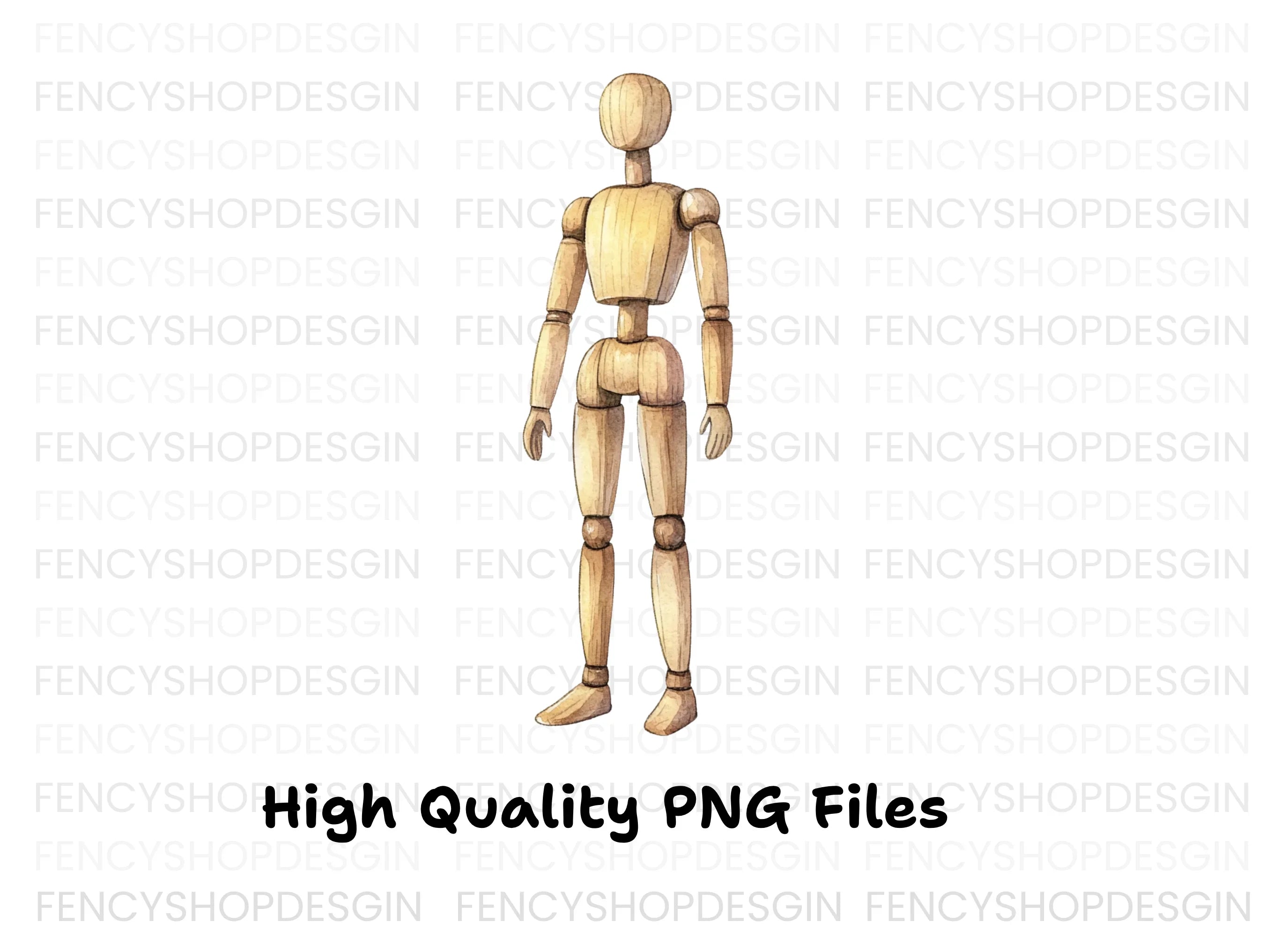 Articulated Wooden Figure Clipart Bundle