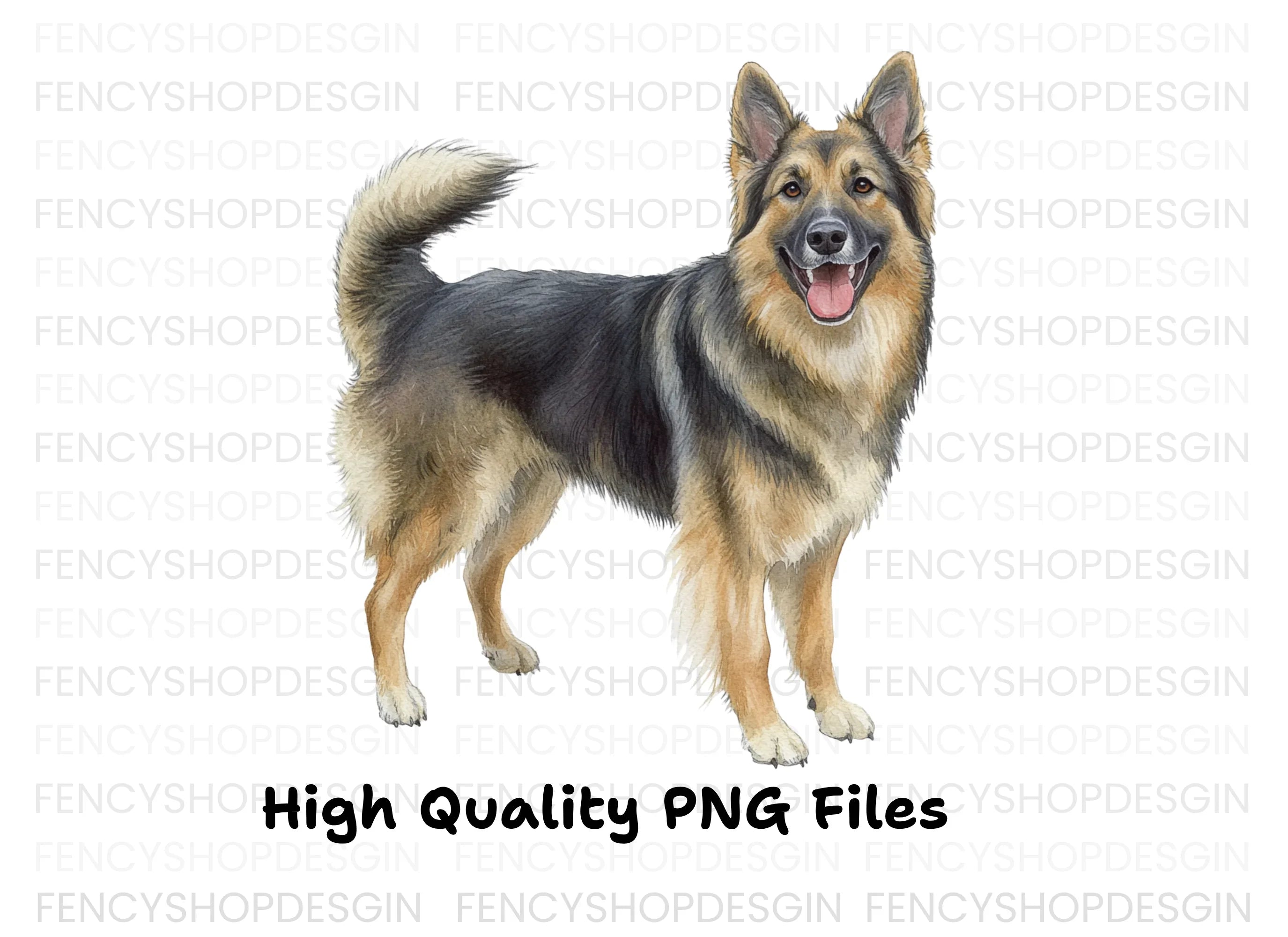 Happy German Shepherd Dog Clipart Bundle