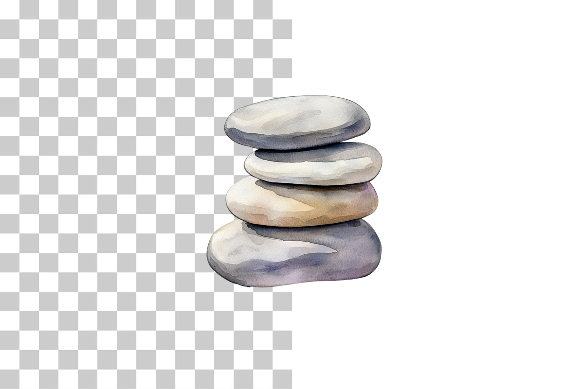Zen Stones Balance Art Clipart Bundle