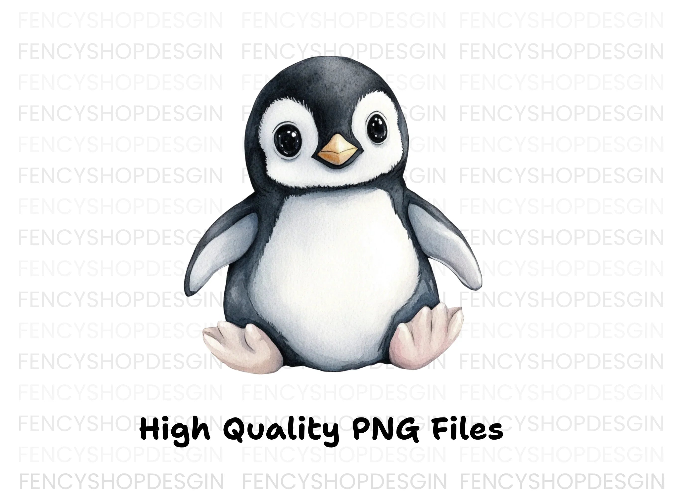 Cute Baby Penguin Clipart Bundle