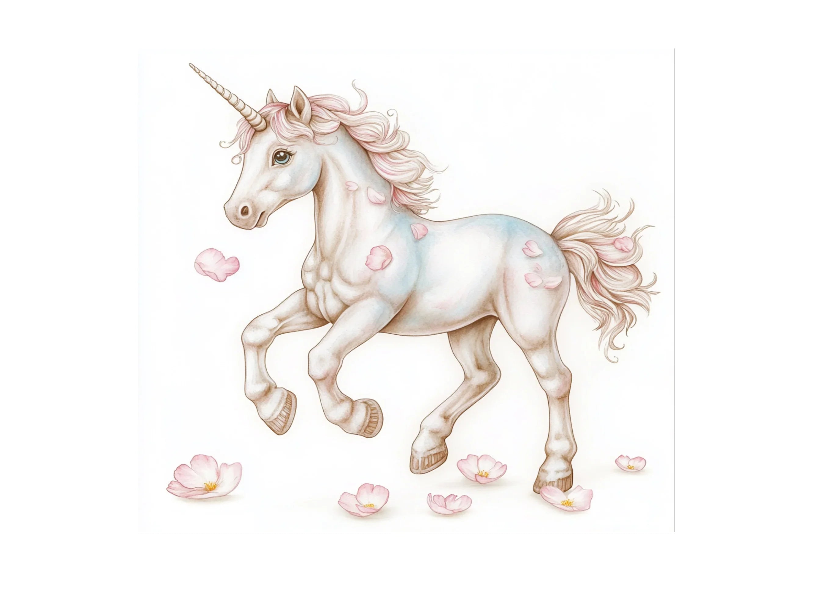 Unicorns with Petals Clipart Bundle