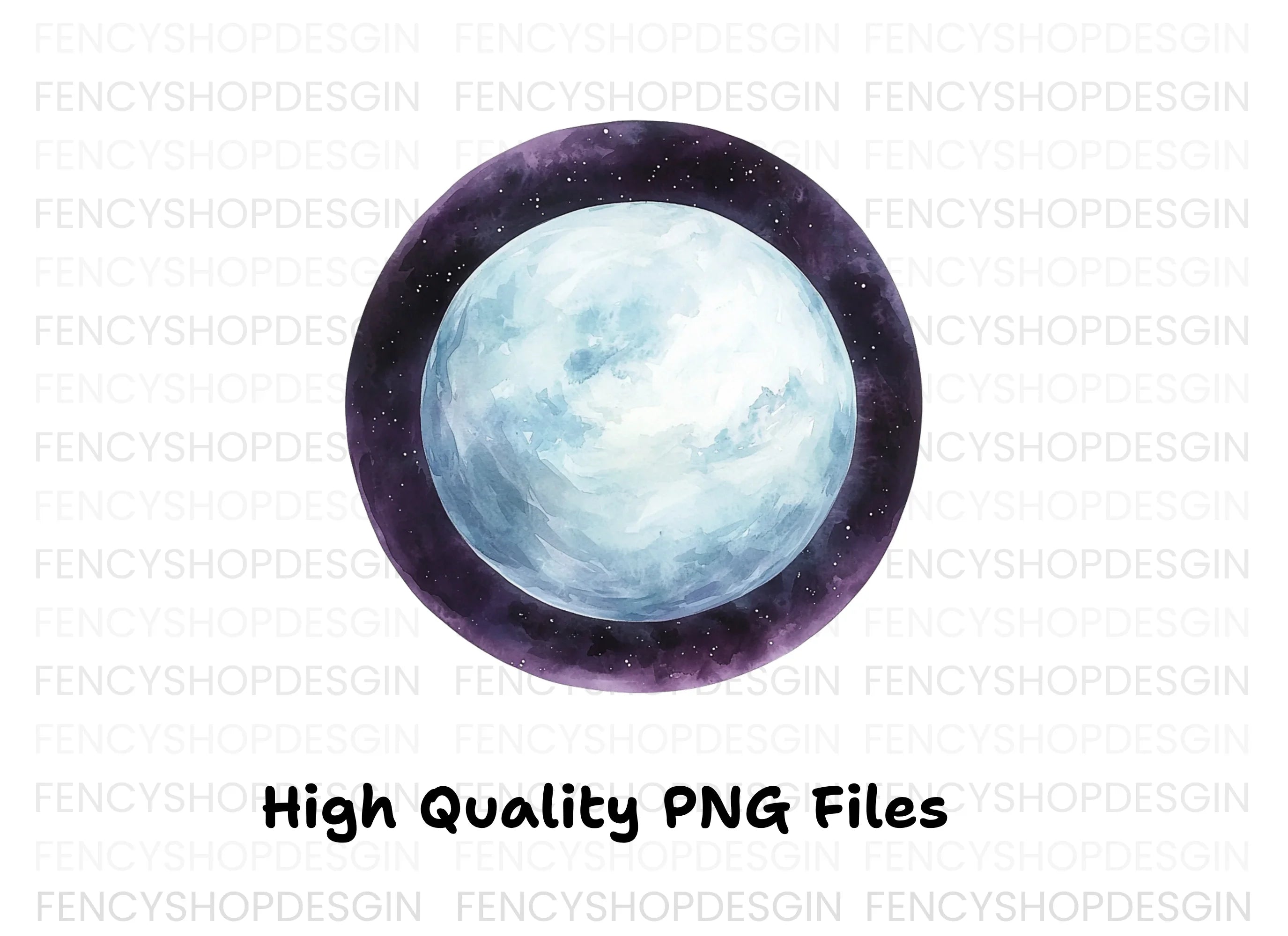 Blue Planets Clipart Bundle
