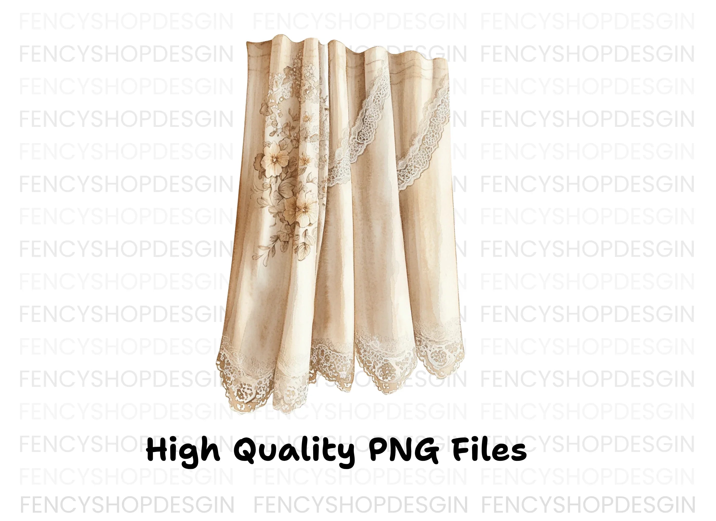Elegant Lace Curtains Clipart Bundle