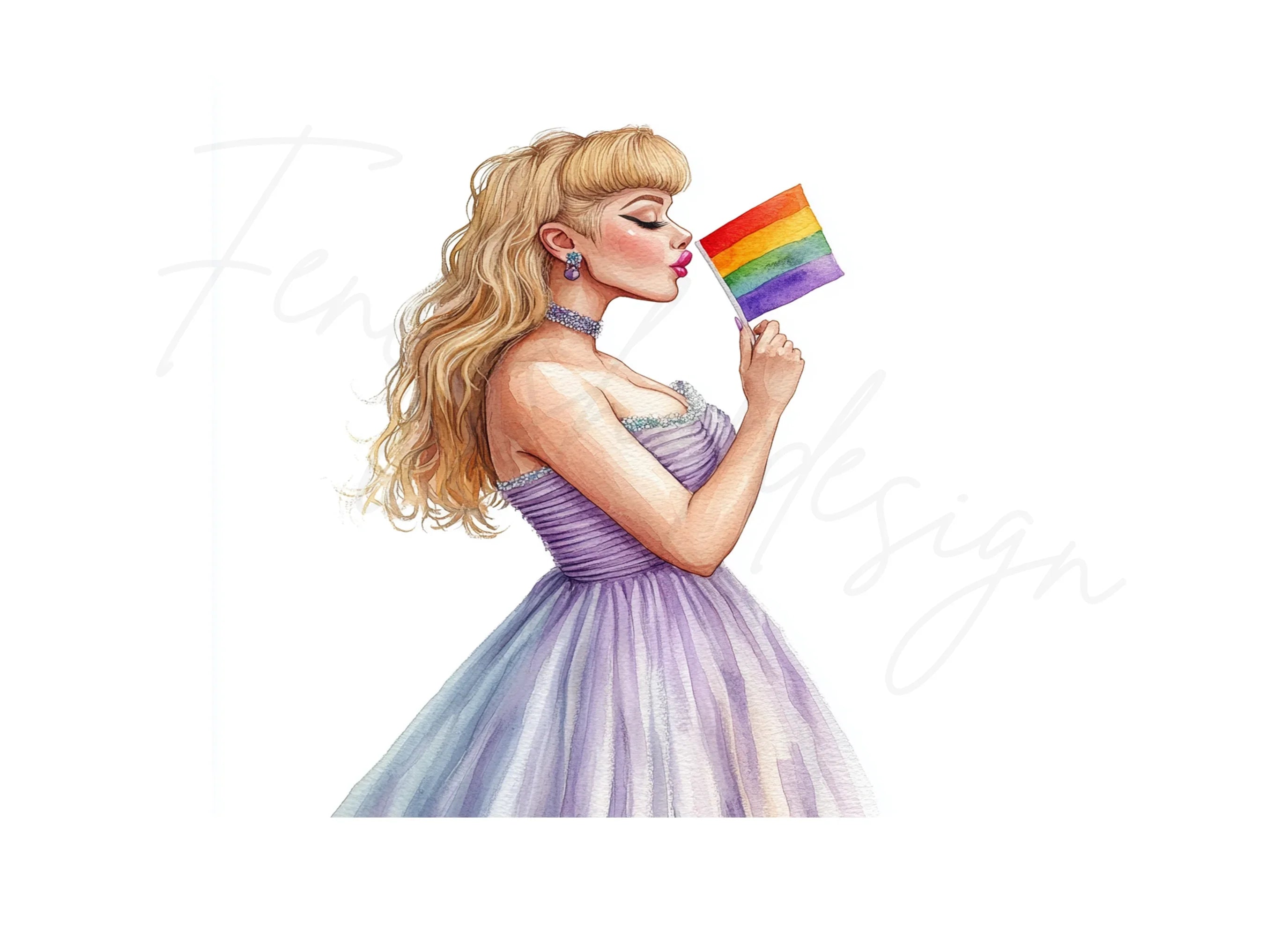 Girls with Pride Flag Clipart Bundle