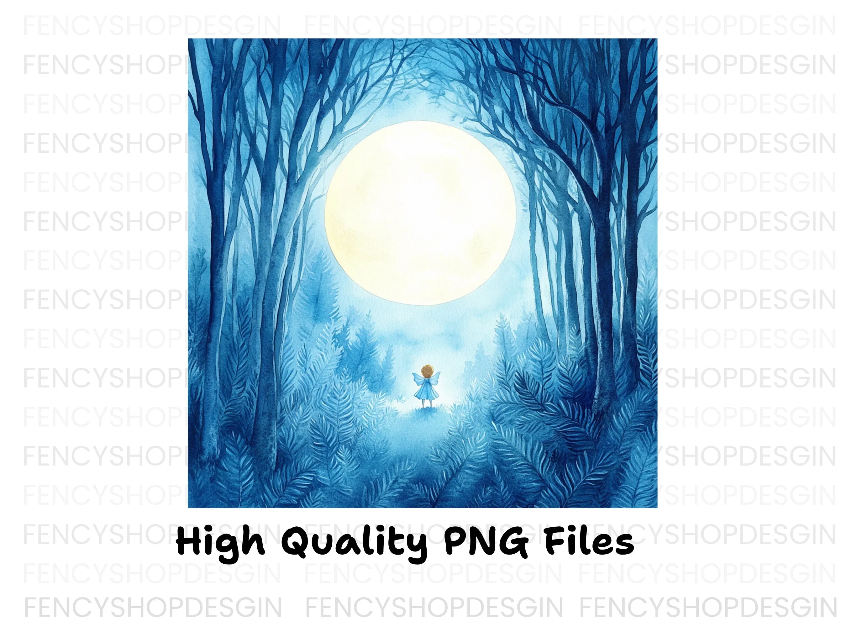 Enchanted Forest Fairy Moon Clipart Bundle