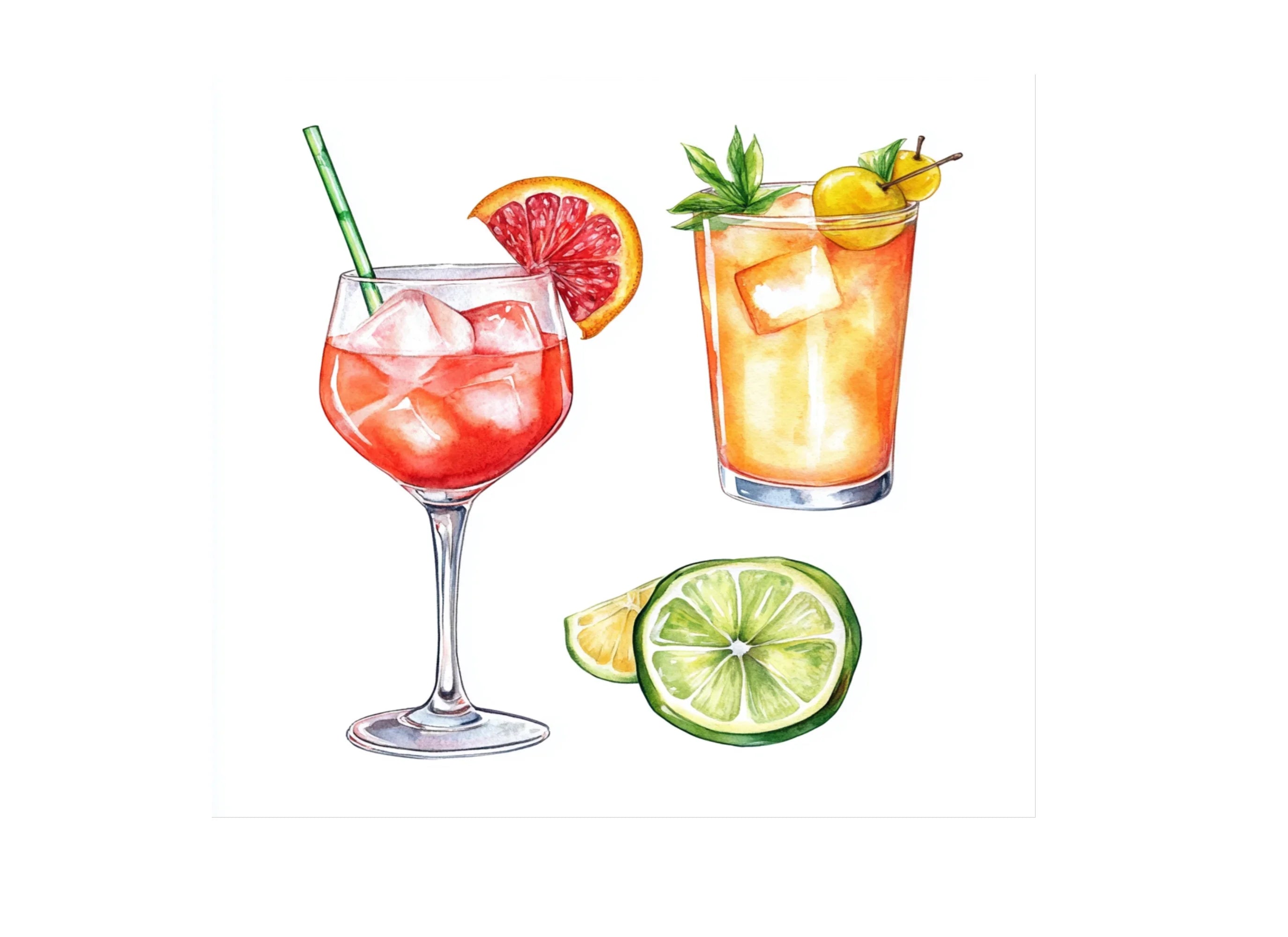 Summer Cocktail Clipart Bundle
