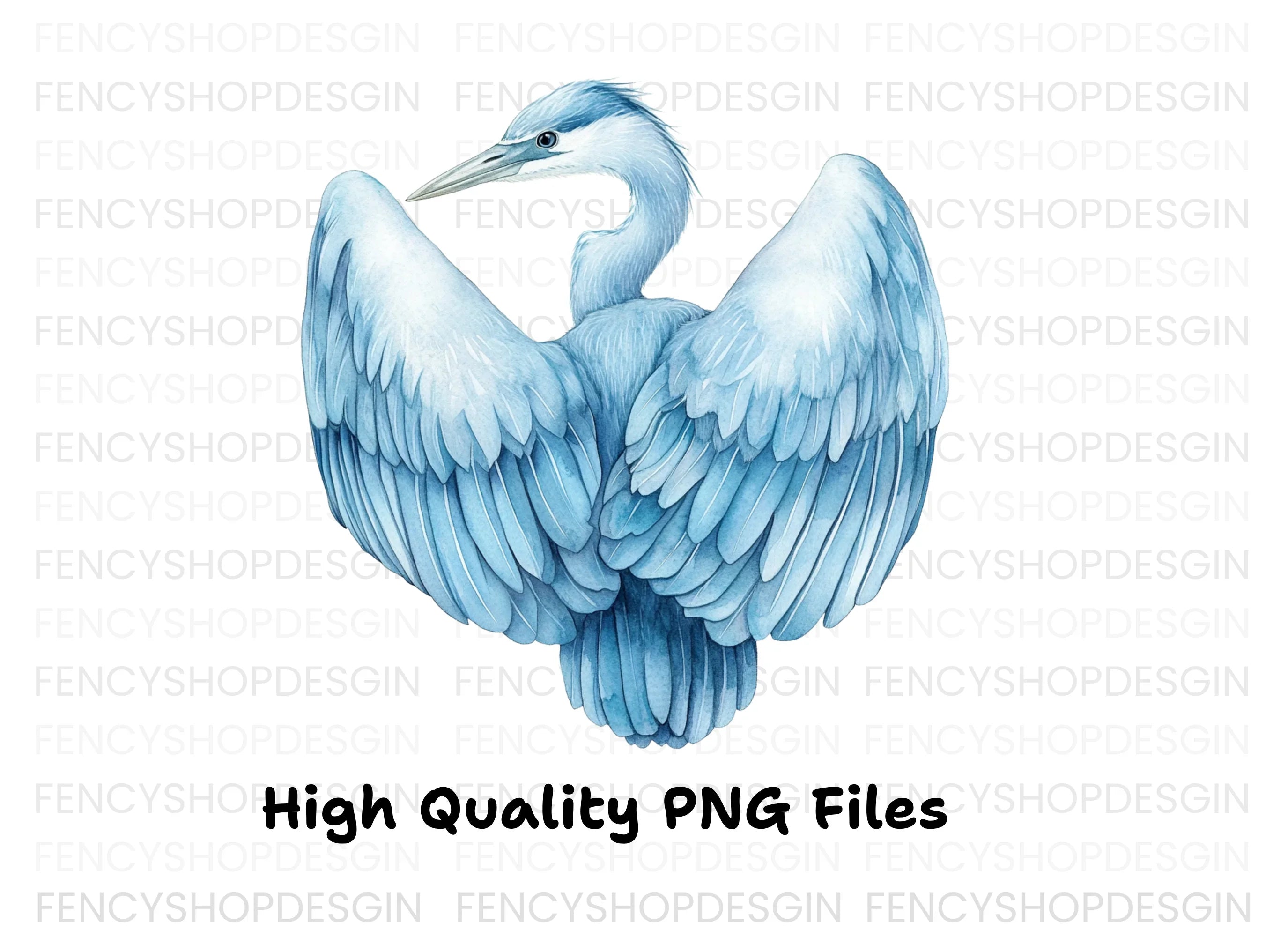 Graceful Blue Heron Clipart Bundle