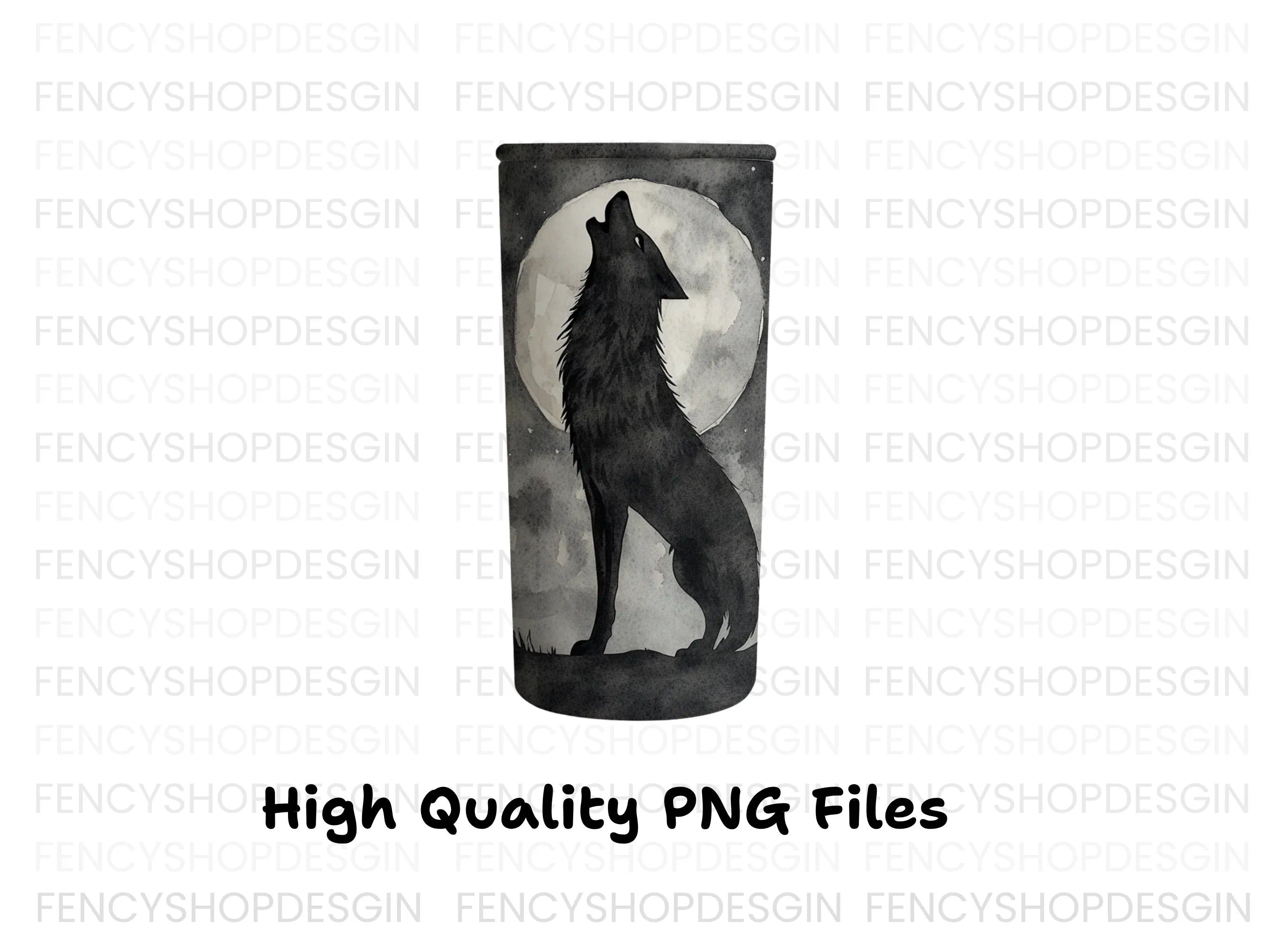 Howling Wolf Moon Tumbler Clipart Bundle
