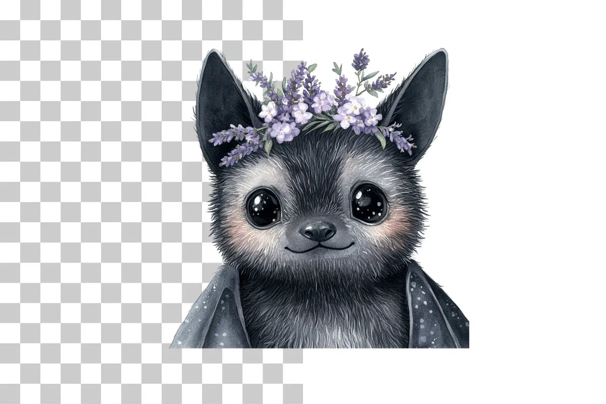 Floral Hanging Bat Clipart Bundle - CraftNest - Digital Crafting and Art