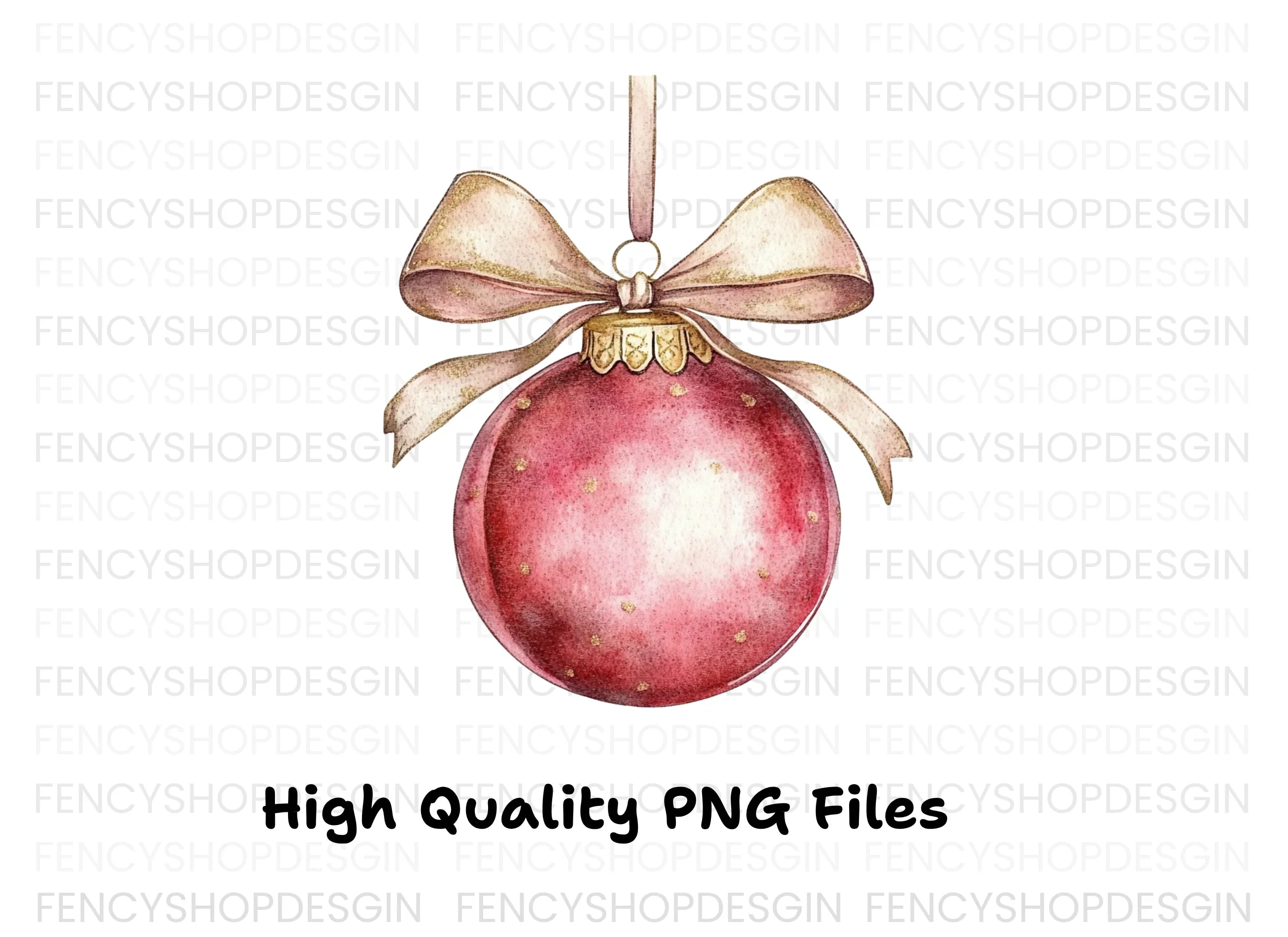 Red Christmas Baubles Clipart Bundle