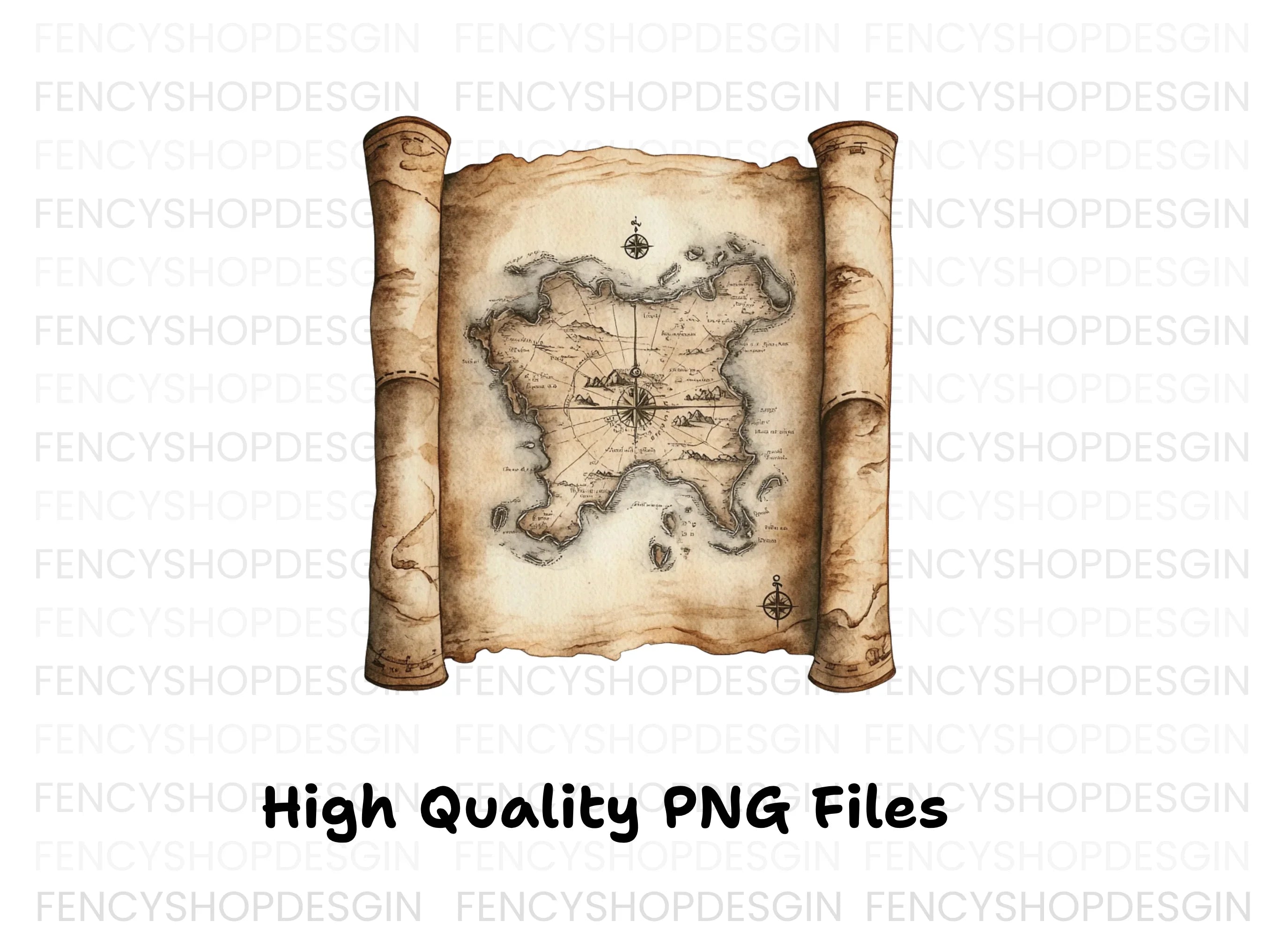 Vintage Treasure Map Clipart Bundle