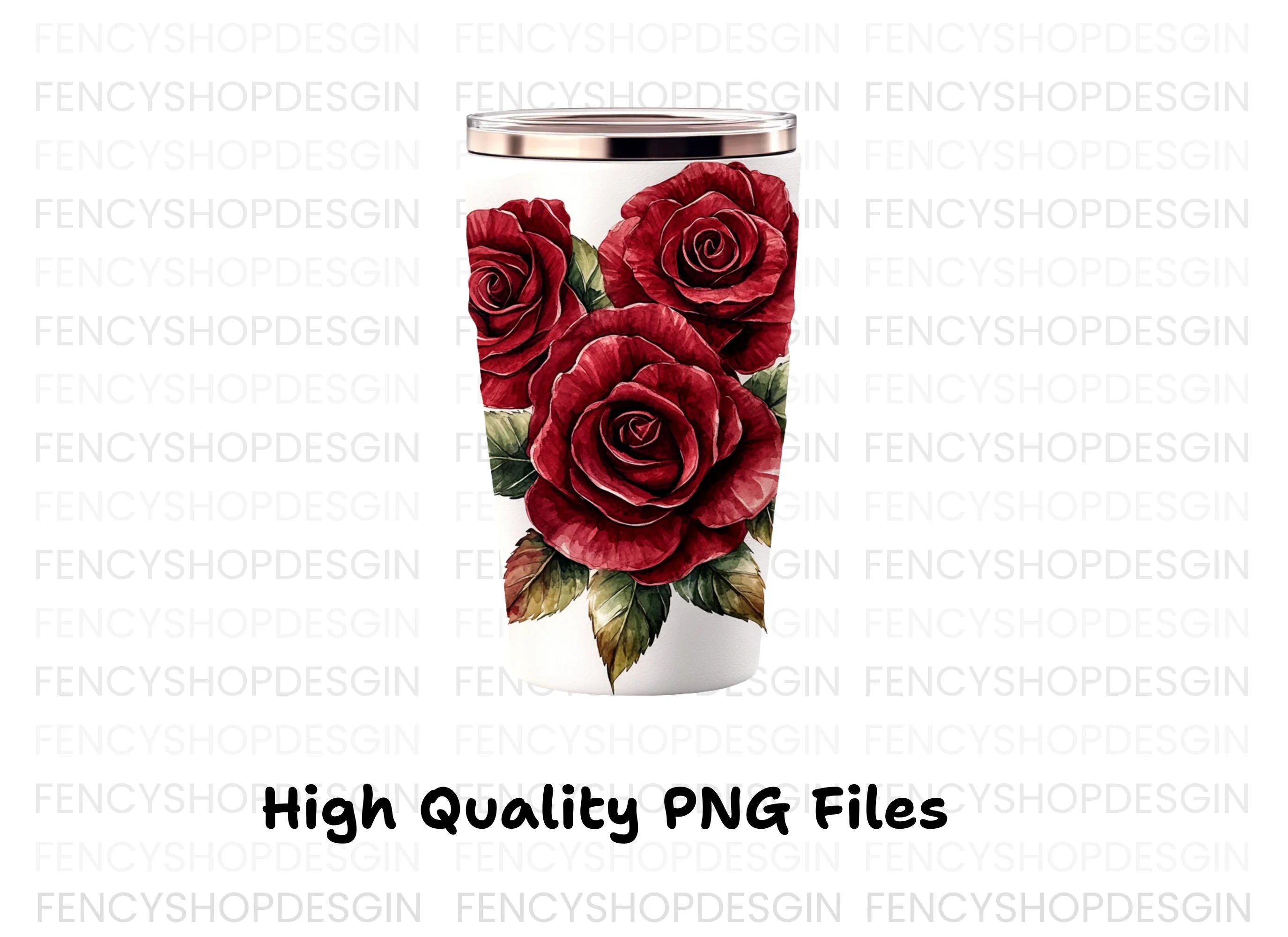 Multiple Red Roses Tumbler Clipart Bundle