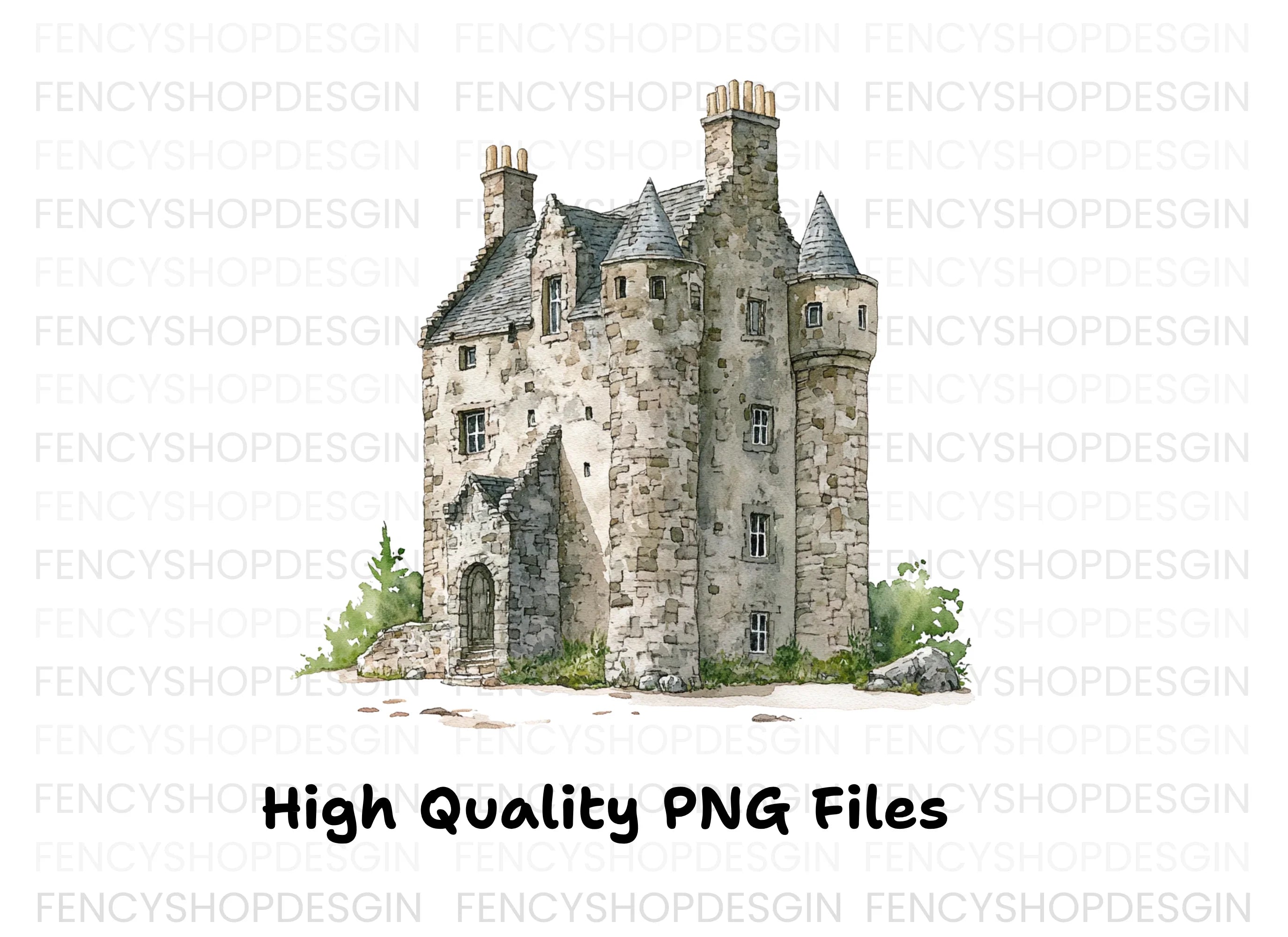 Historic Scottish Castles Clipart Bundle