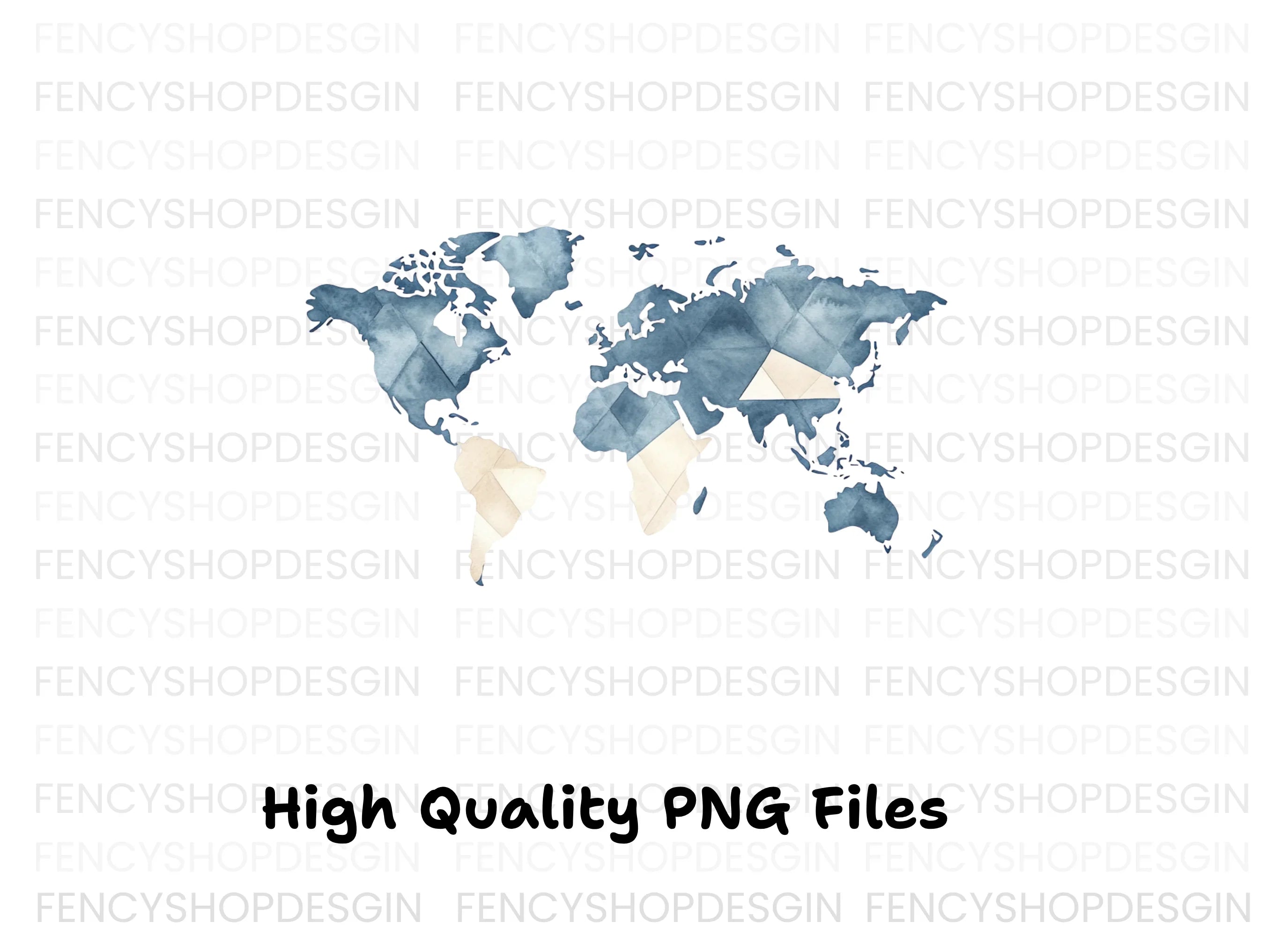 Geometric World Map Clipart Bundle