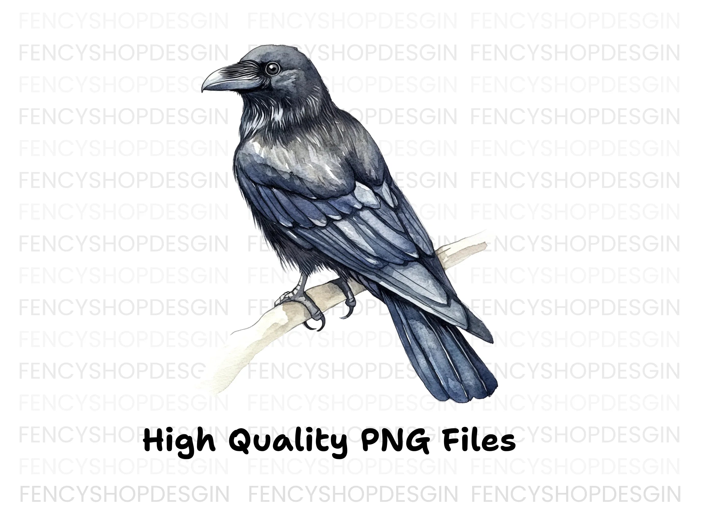 Black Raven Clipart Bundle