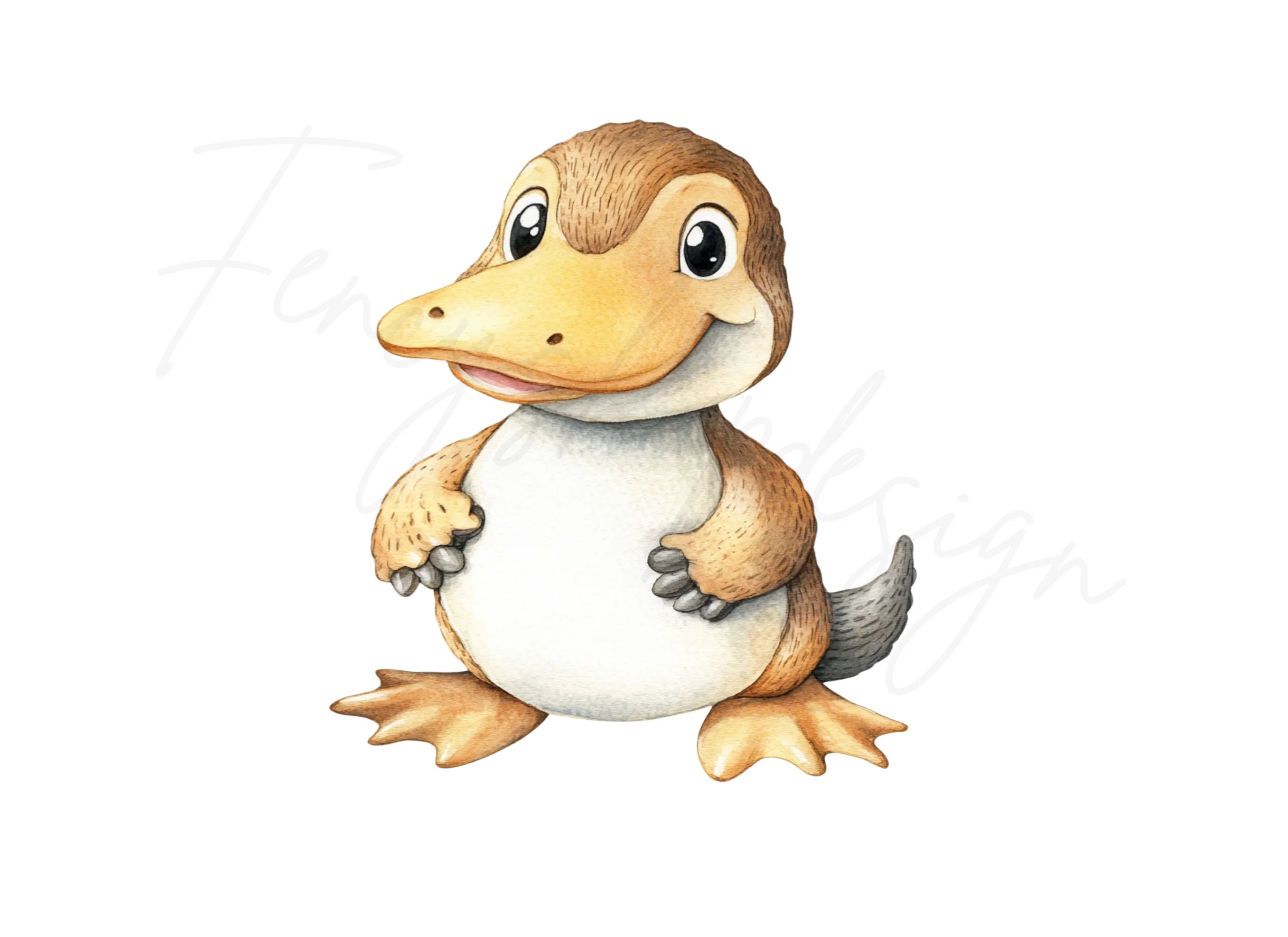 Cute Platypus Character Clipart Bundle
