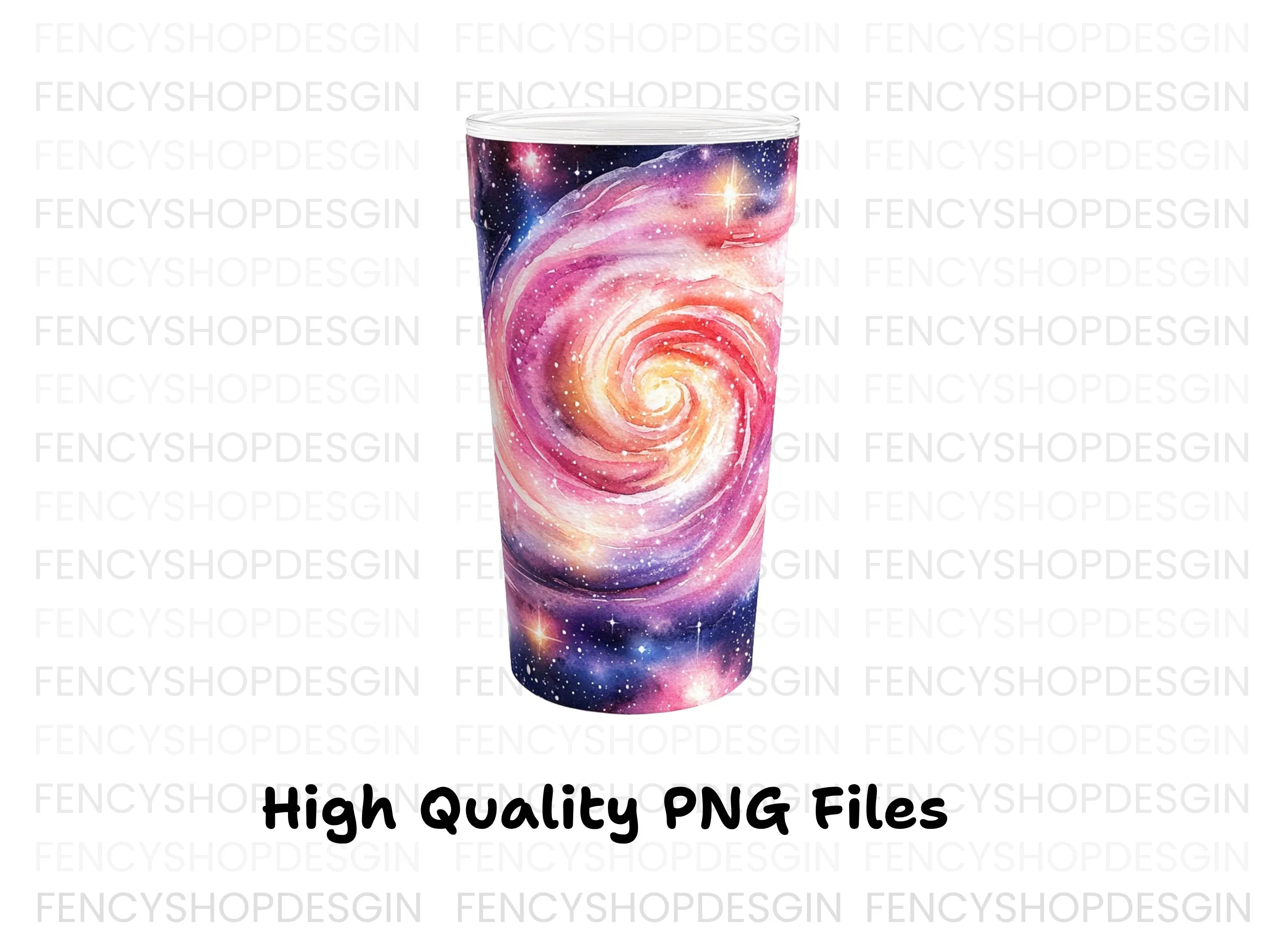 Pink Galaxy Swirl Tumbler Clipart Bundle