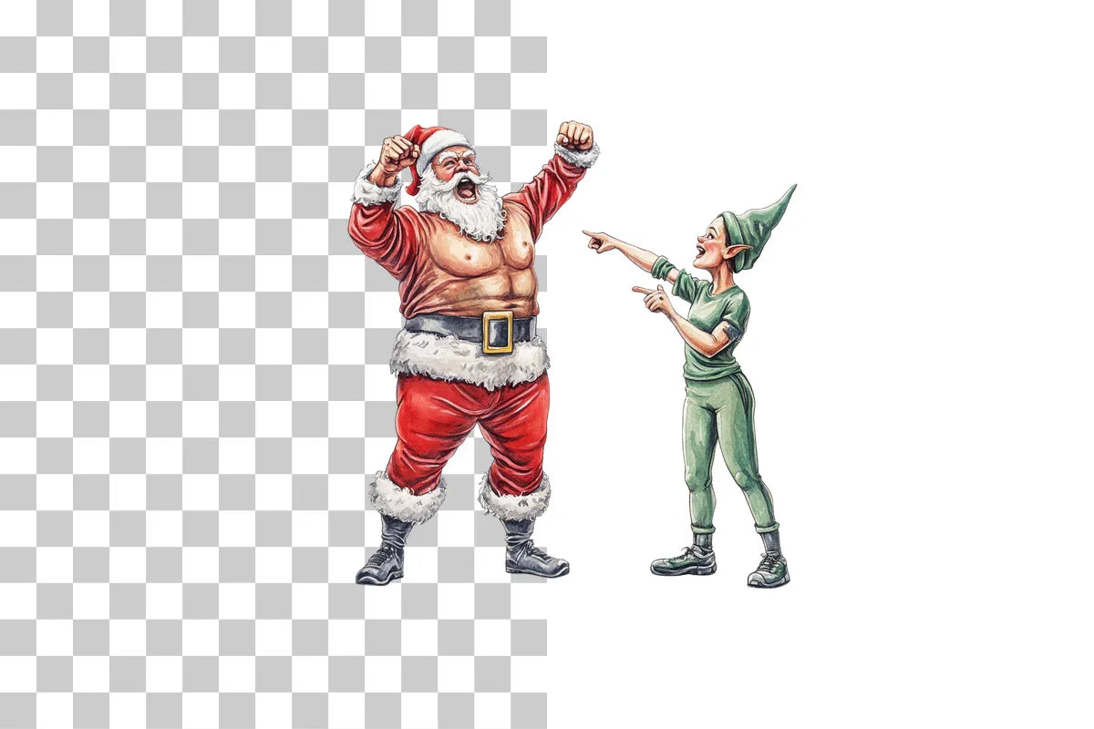 Fitness Santa and Elf Clipart Bundle - CraftNest - Digital Crafting and Art