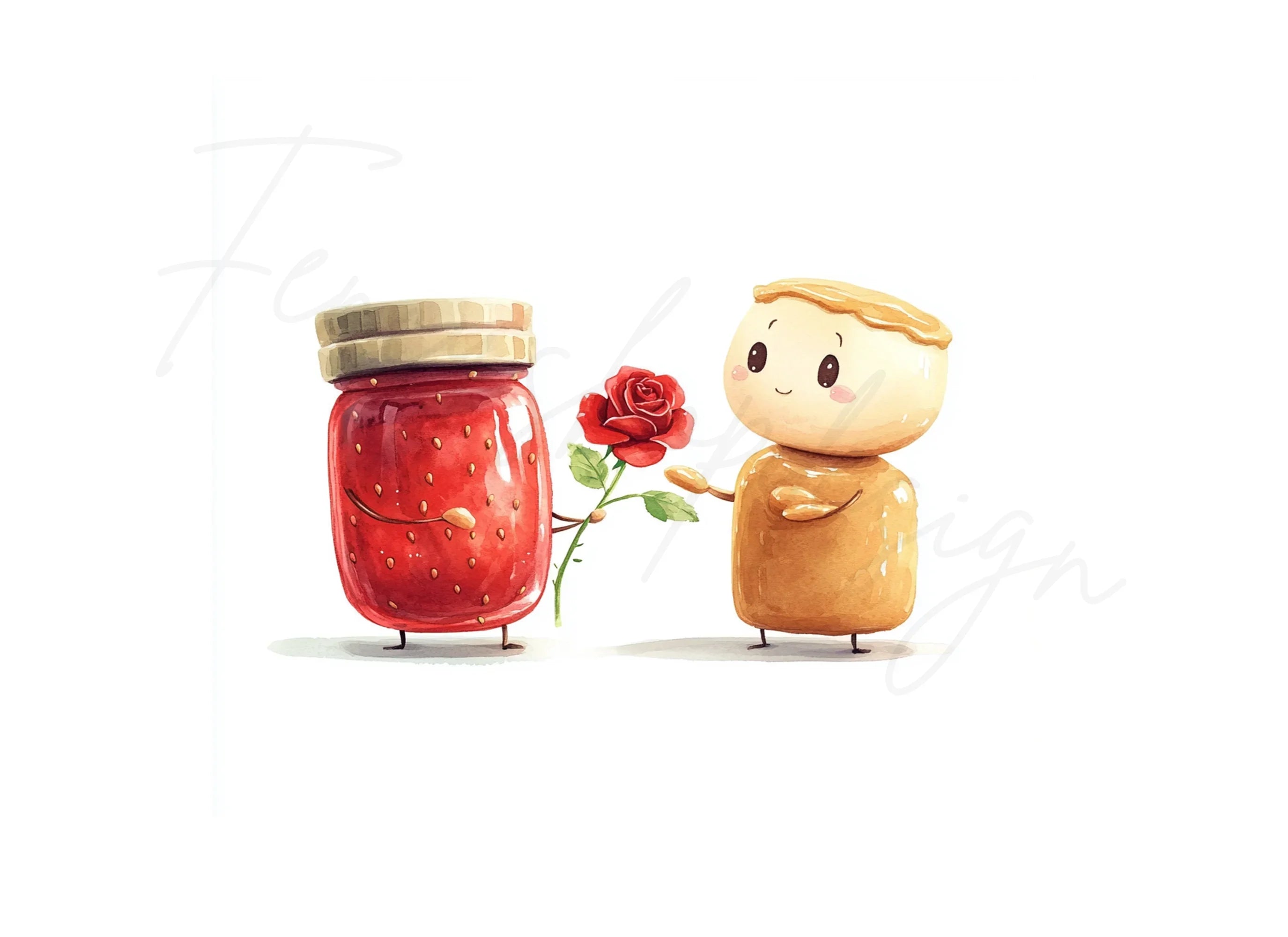 Cute Peanut Butter and Jelly Love Clipart Bundle