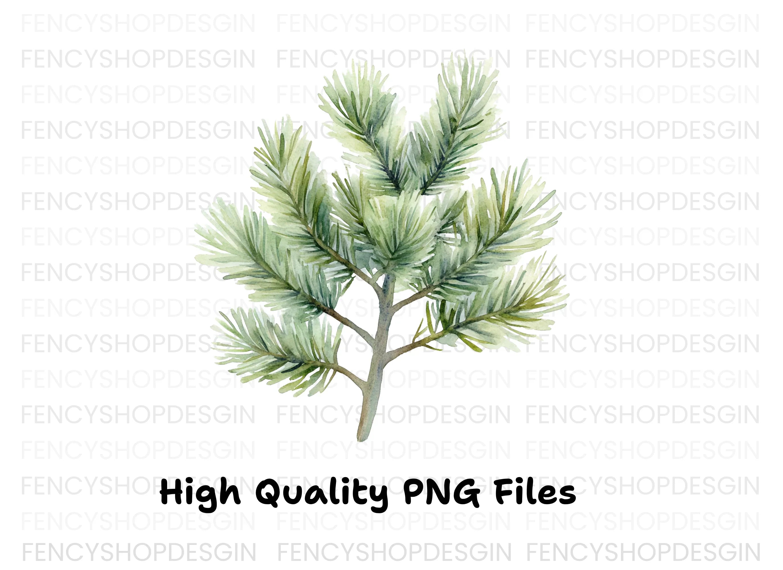 Pine Branch Clipart Bundle
