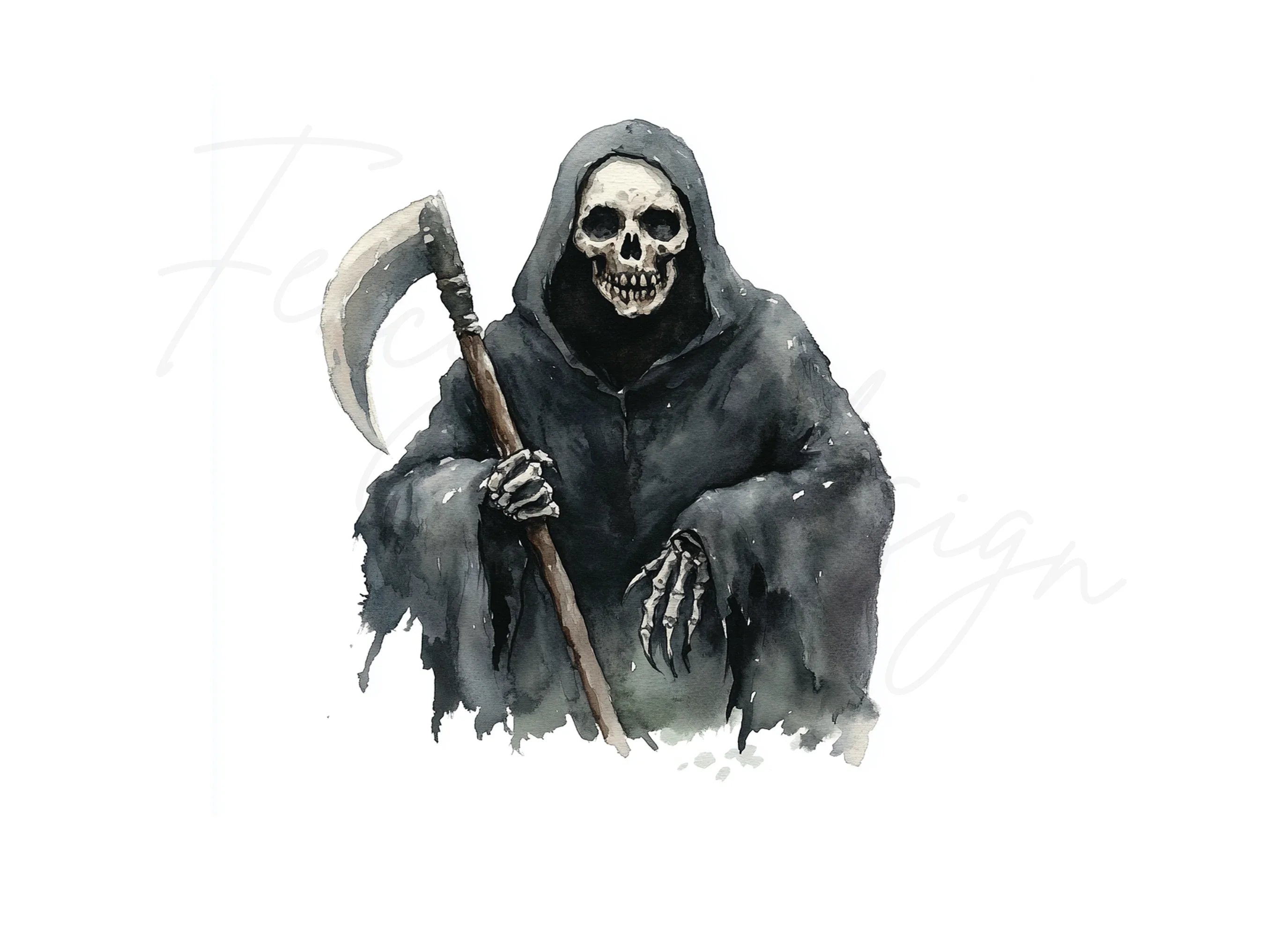 Grim Reaper Scythe Clipart Bundle