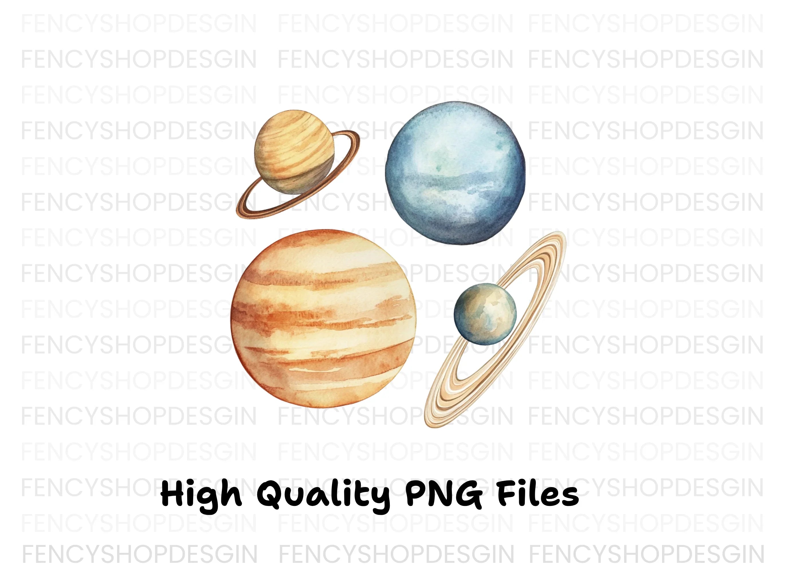 Solar System Planets Clipart Bundle