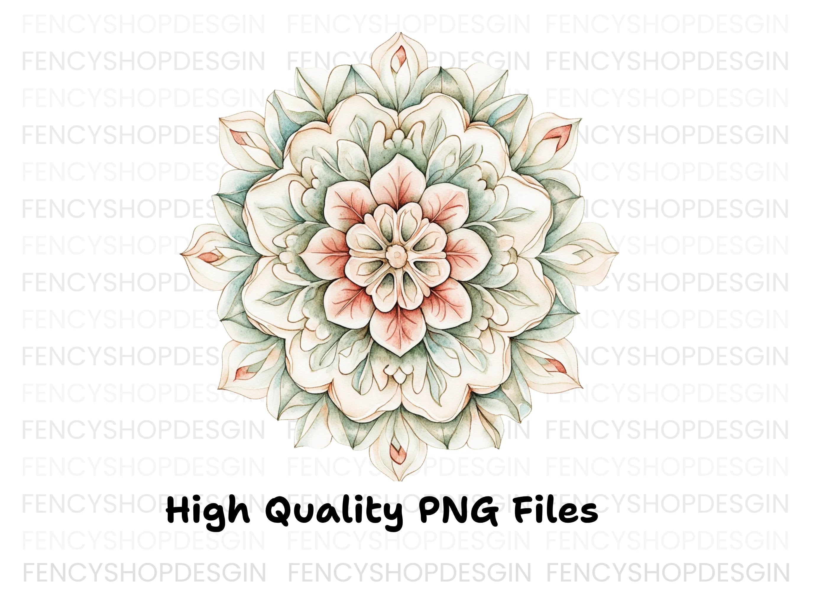 Elegant Floral Mandala Designs Clipart Bundle