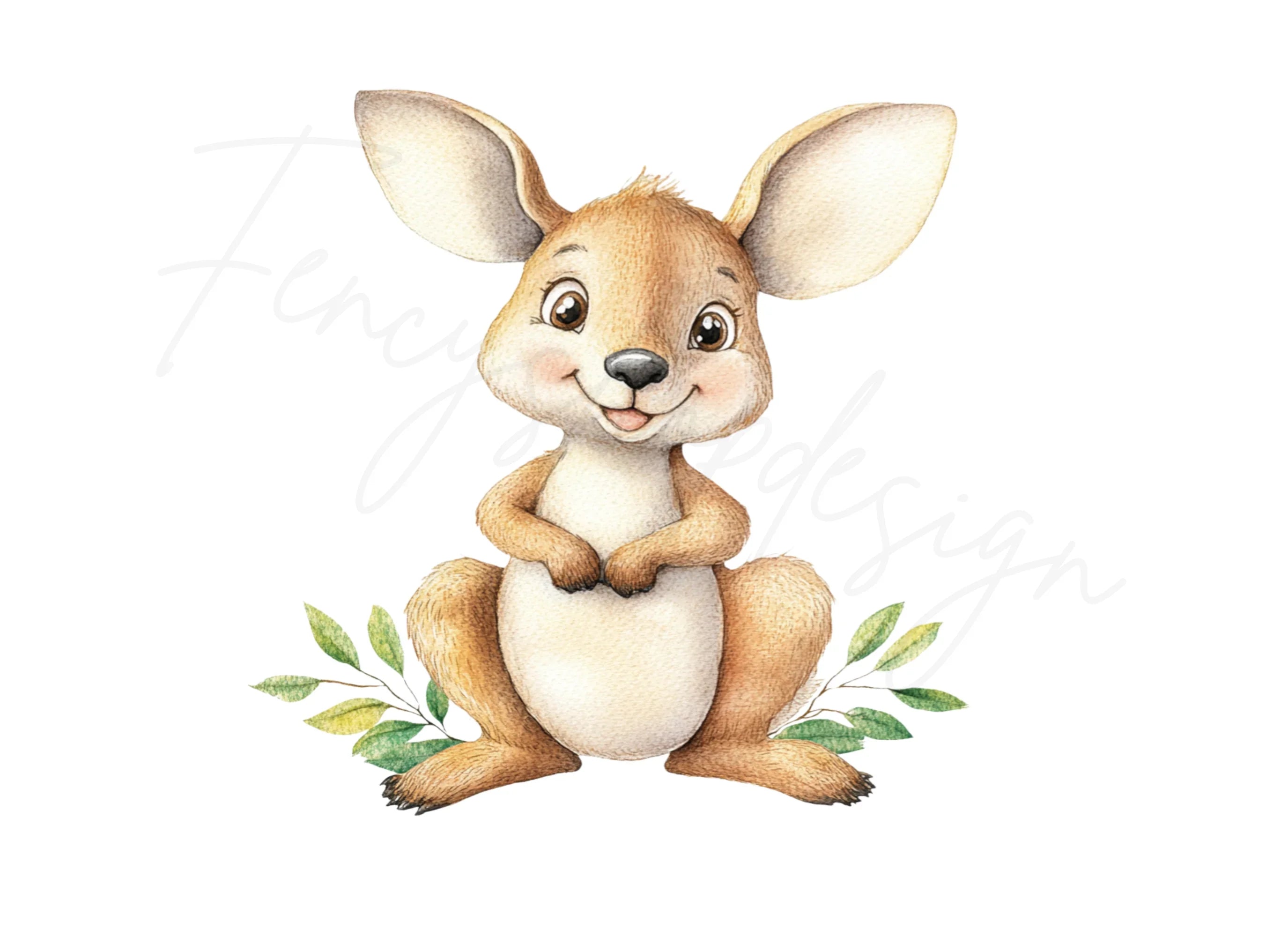 Cute Baby Kangaroo Clipart Bundle