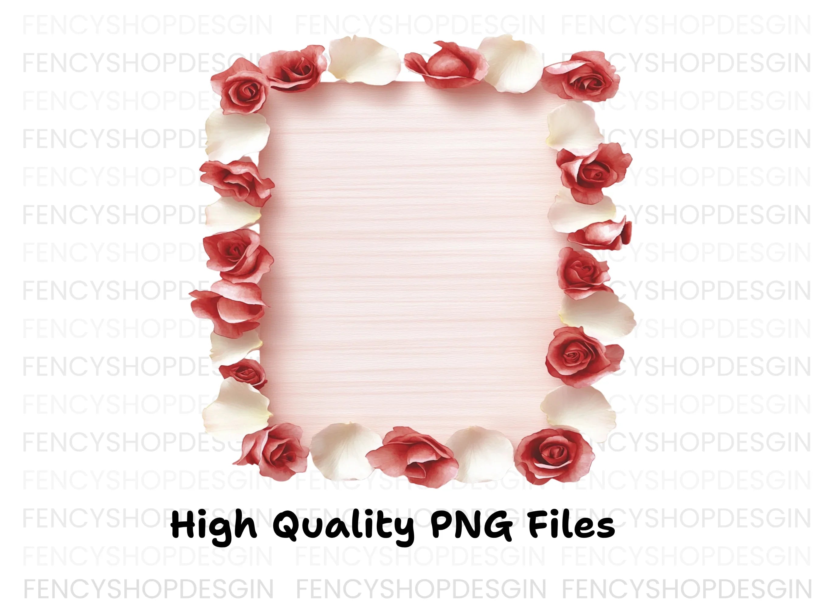 Rose Petal and Bud Frames Clipart Bundle